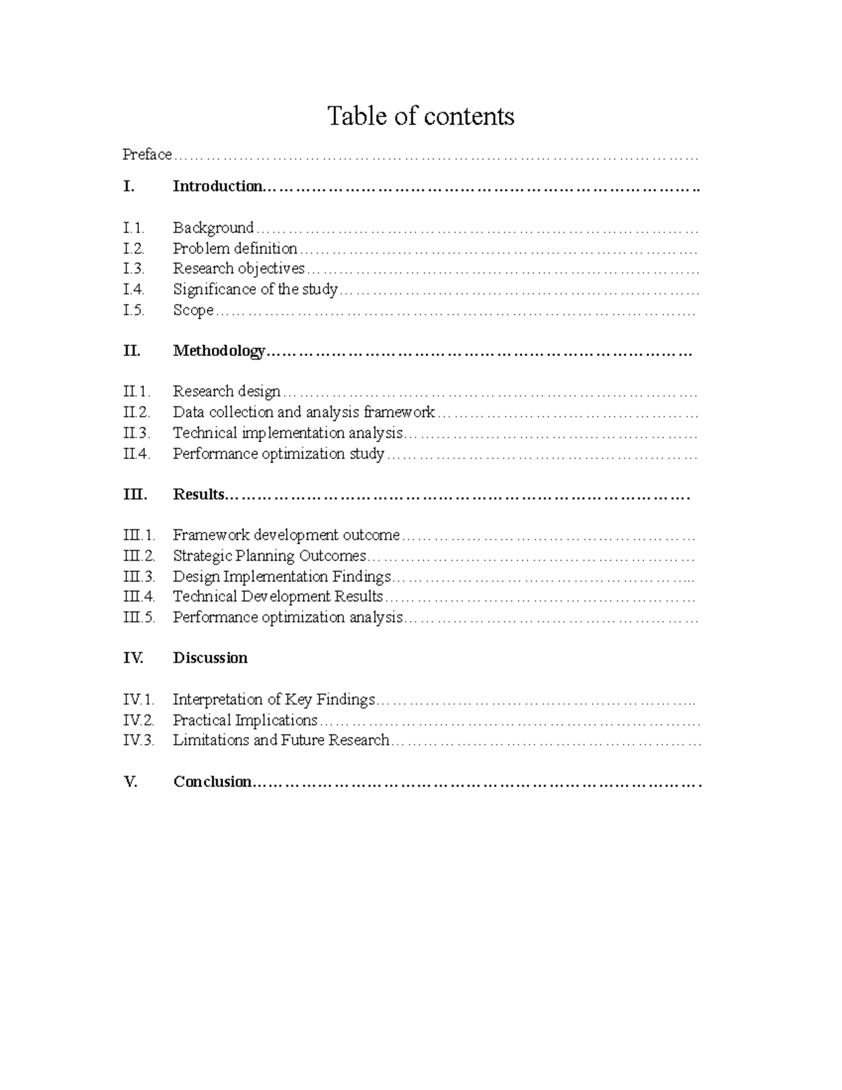 Project - Researching - Table of contents - Studocu
