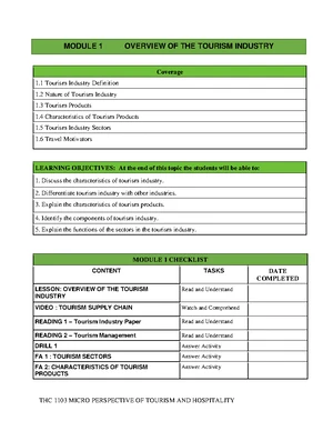 04 Handouts Travel and Tourism Hospitality - 04 Handout 1 *Property of ...