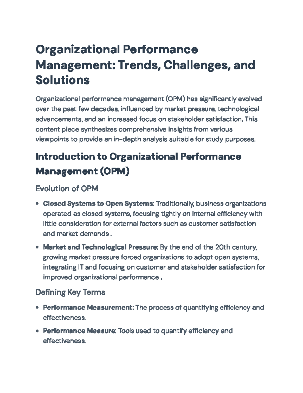 Organizational Performance Management: Trends, Challenges & Solutions ...