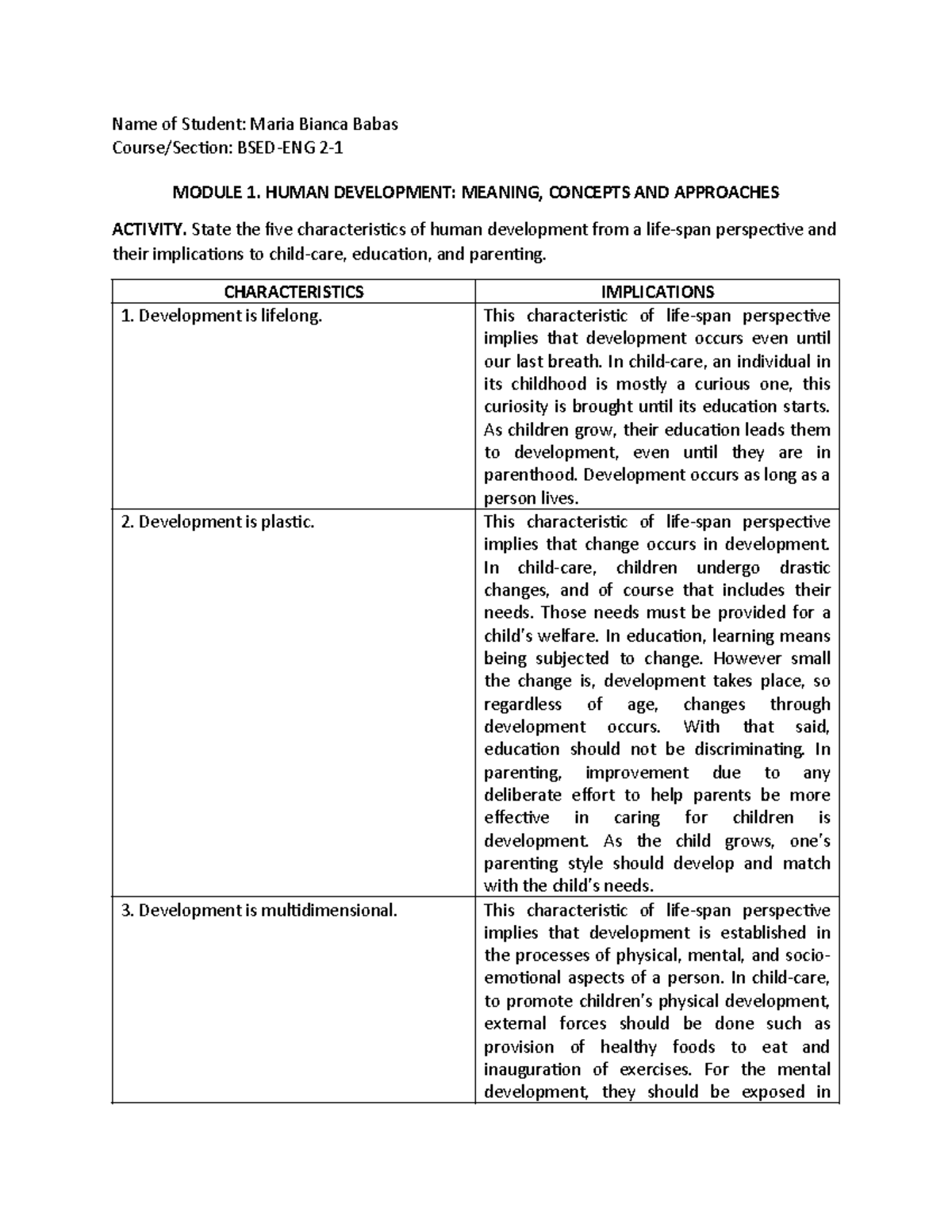 5 Characteristics of Human Development: Implications for BSED-ENG 2 ...