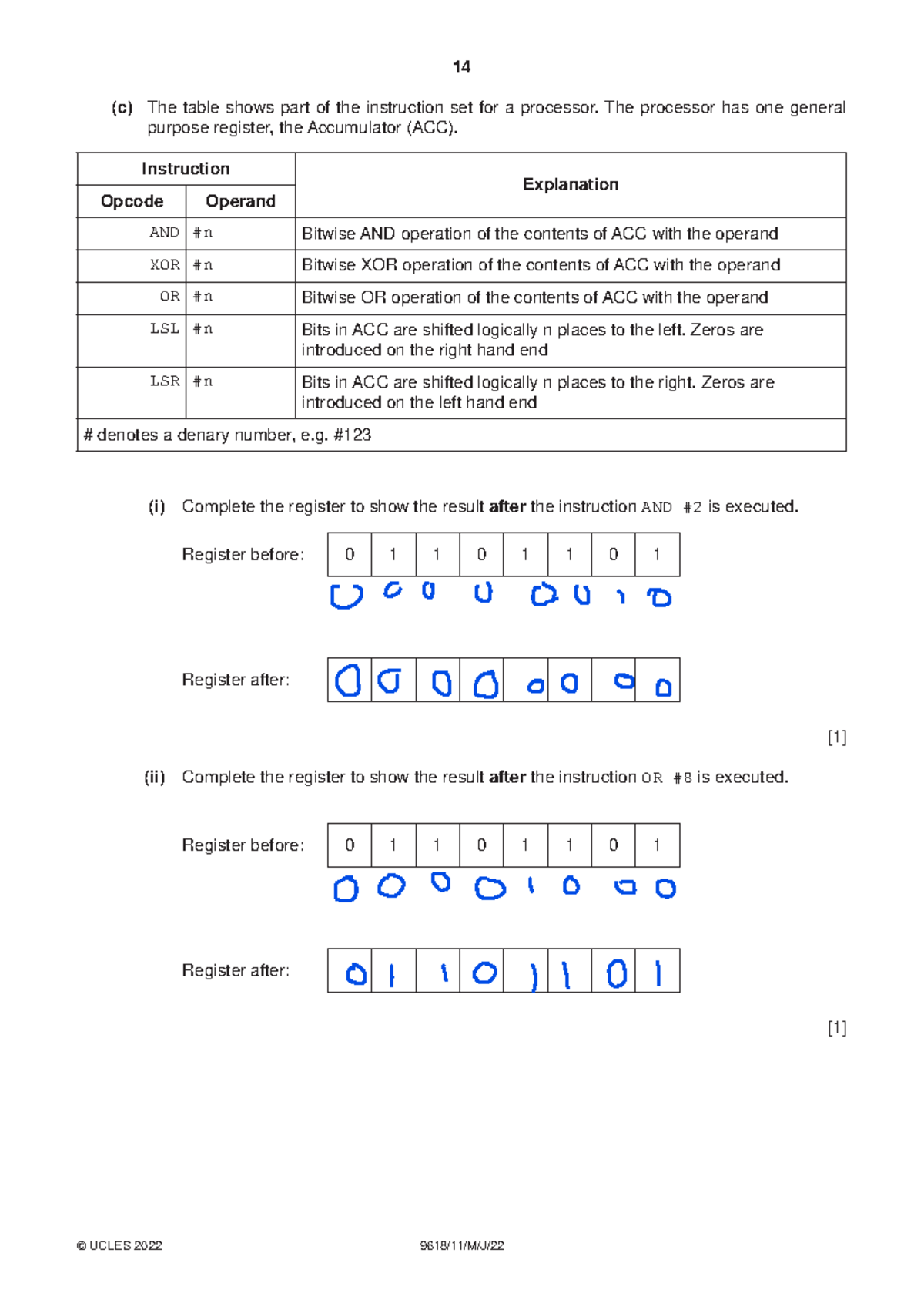 Processor Instruction Set Overview - 9618/11/M/J/2022 - Studocu