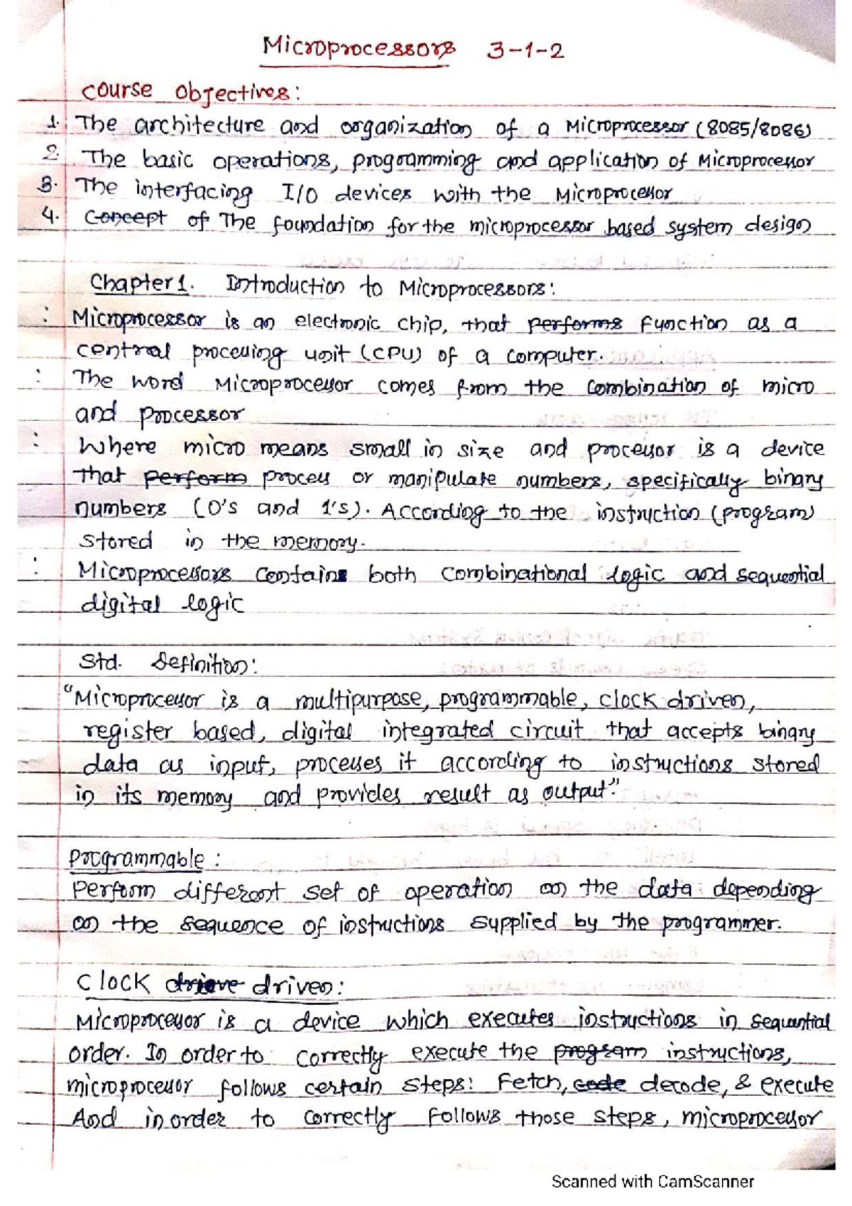 Microprocessor Notes: Key Concepts and Principles - Document Preview