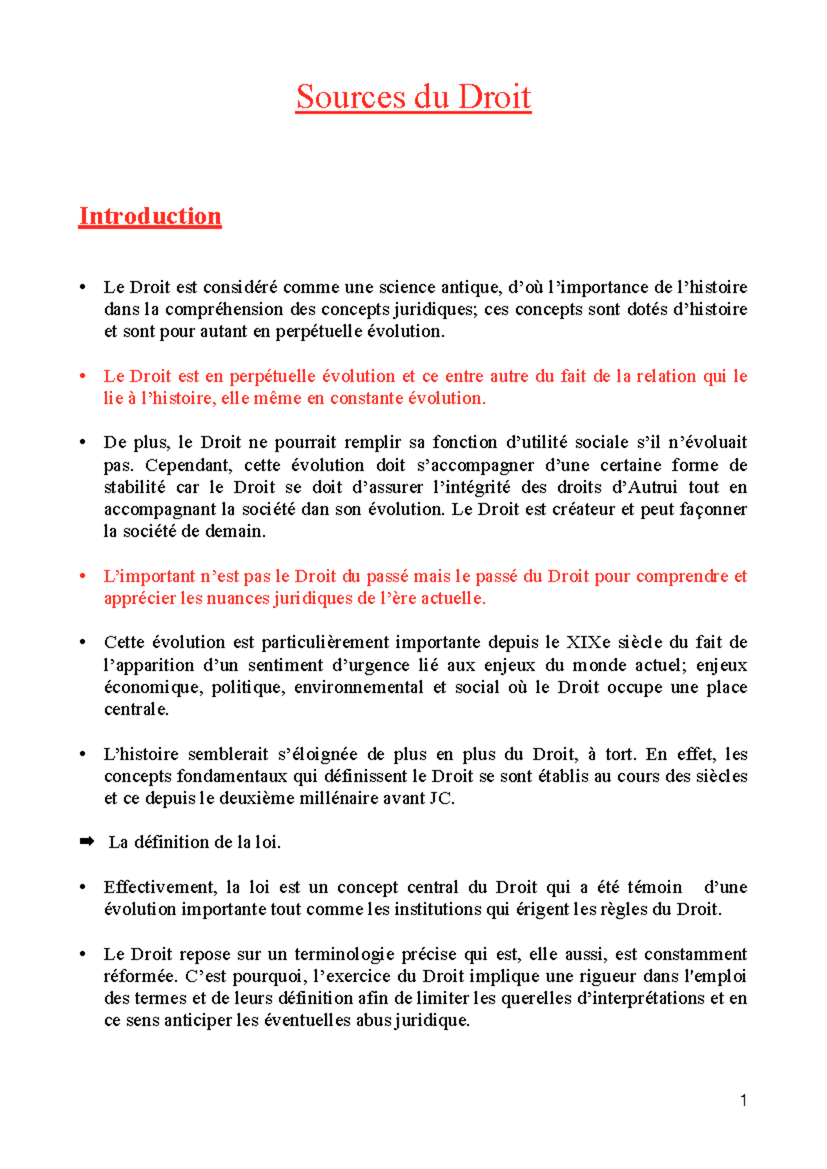 Sources du droit cours complet - Sources du Droit Introduction Le Droit ...