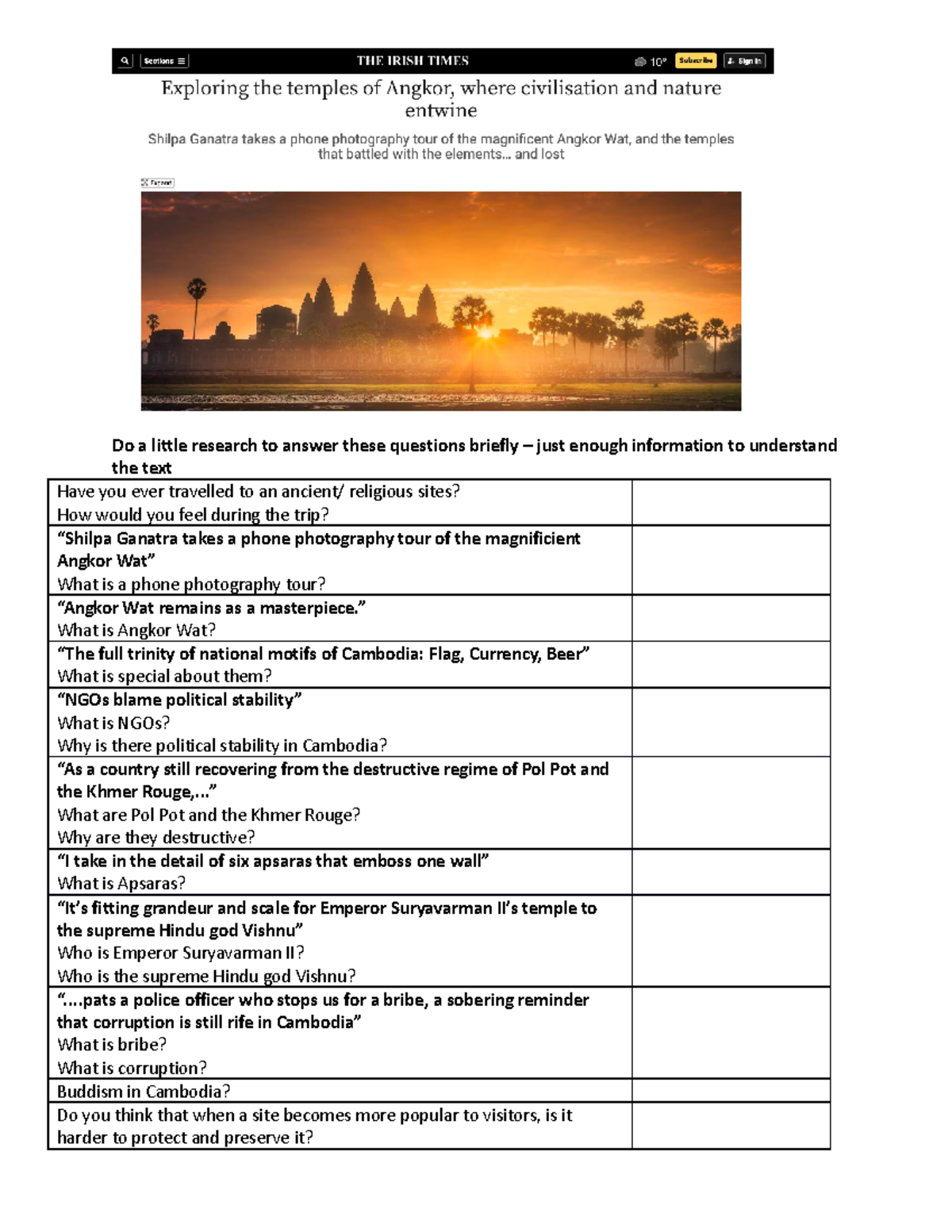 Unit 7 prep - preparation - Do a little research to answer these ...