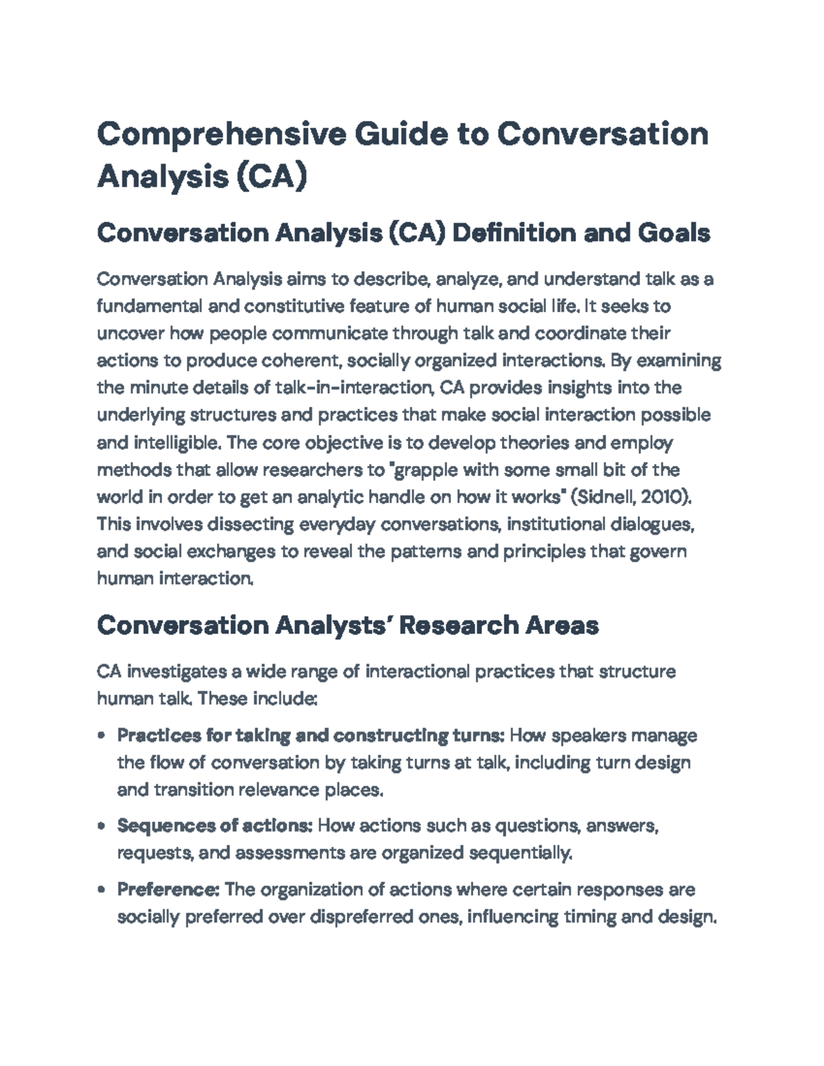 Comprehensive Guide to Conversation Analysis (CA) Techniques and ...
