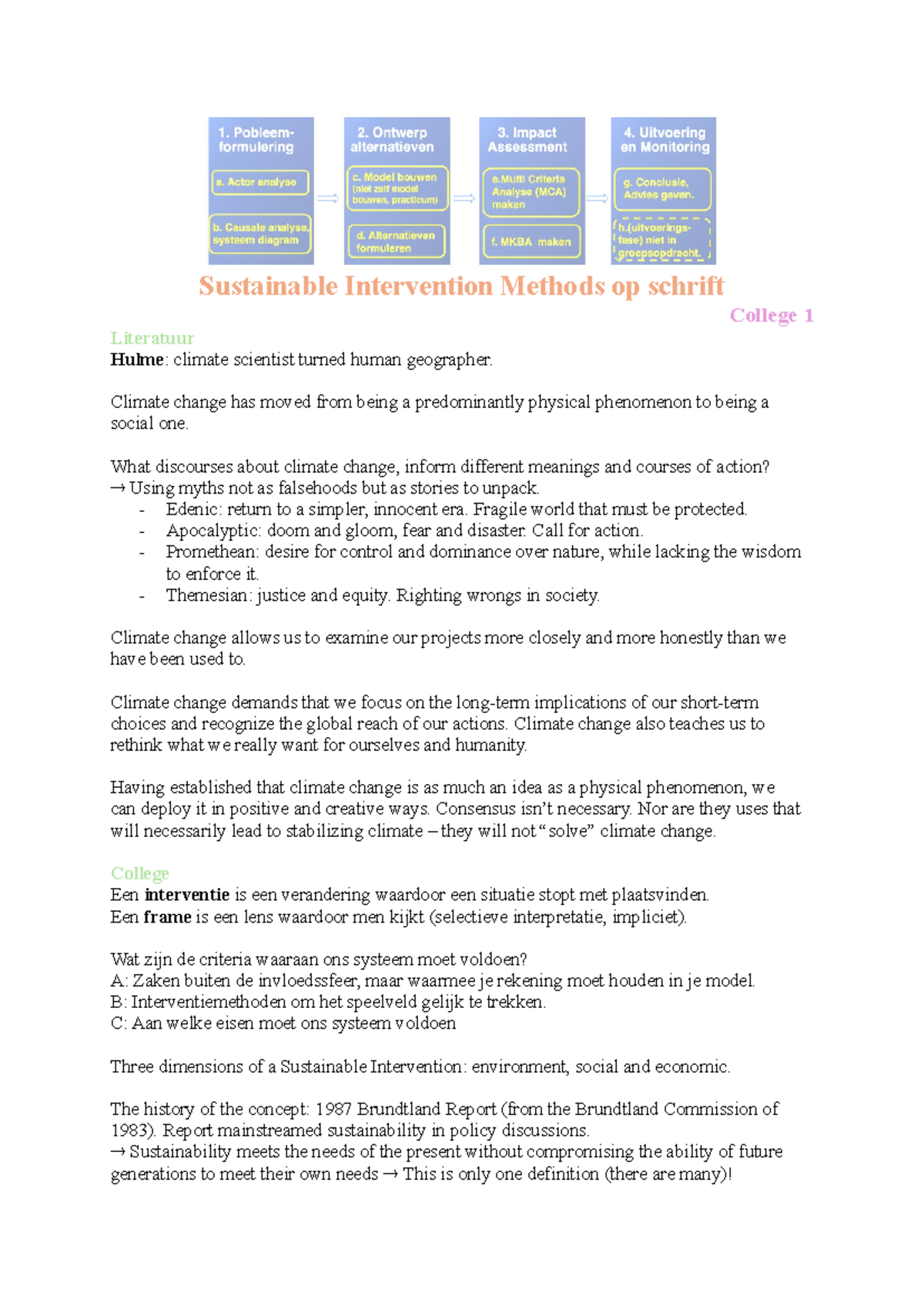 Sustainable Intervention Methods and System Dynamics 23-24 - Studeersnel