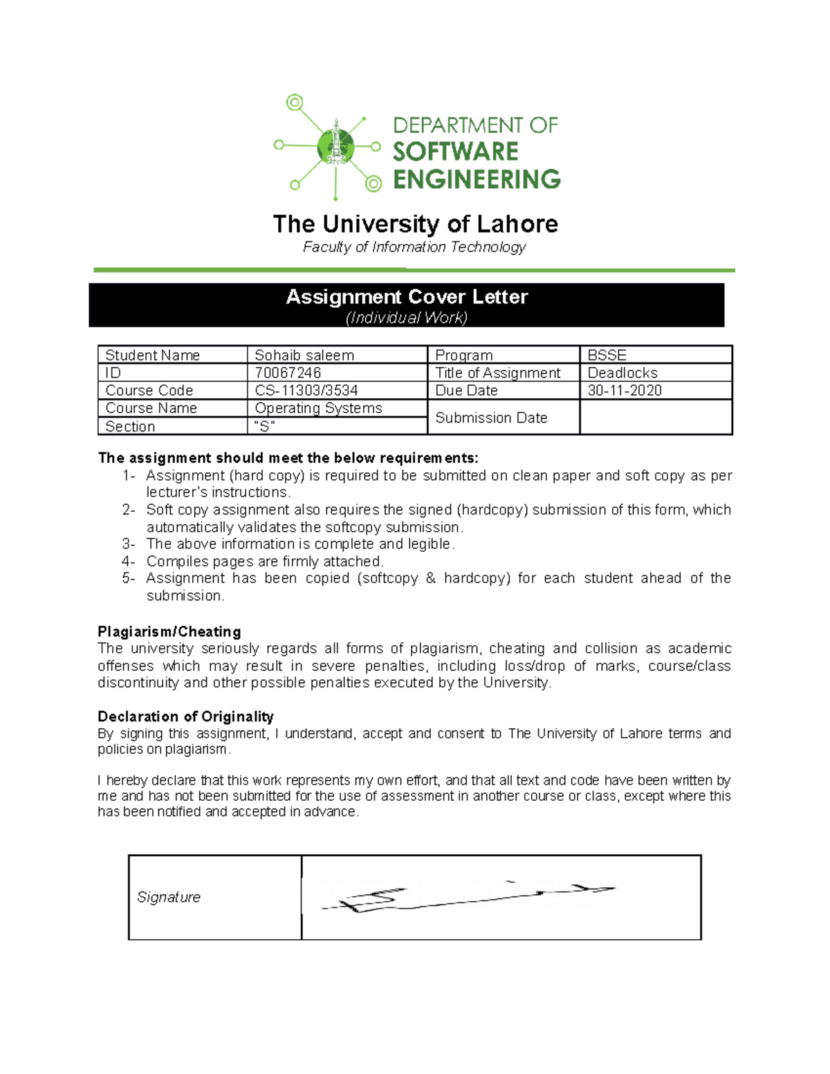 Os ass3 - operating system deadlock related assignment - The University ...