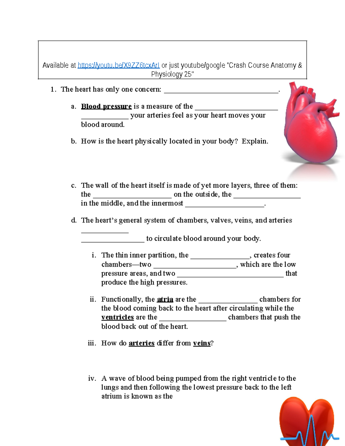 Heart part 1 - It's an assignment for Mr.L - Available at youtu ...