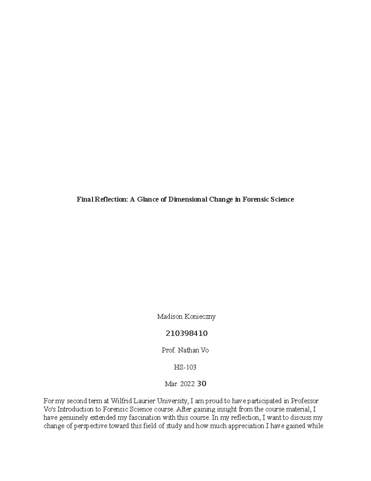 HS103 Forensic Science Final Exam Study Guide and Key Topics - Studocu