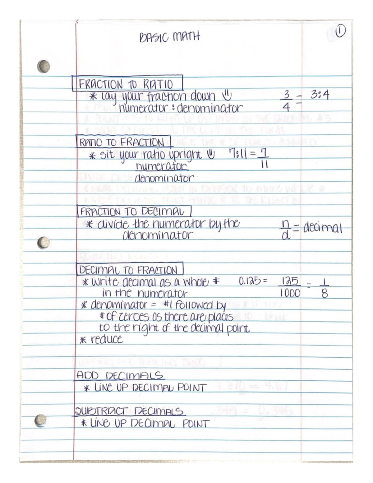 Basic Math Formulas: Fractions, Ratios, and Decimals Guide - Studocu