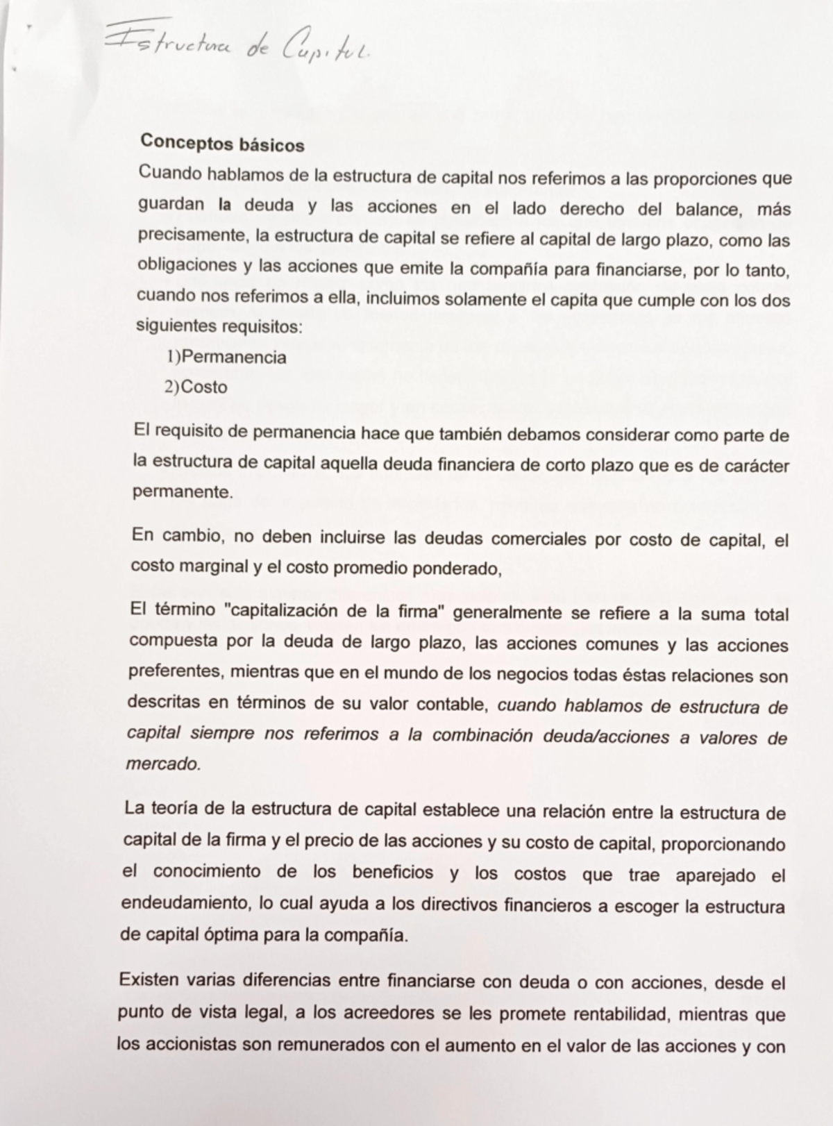 Apuntes FIN-101: Estructura de Capital y Apalancamiento Financiero ...