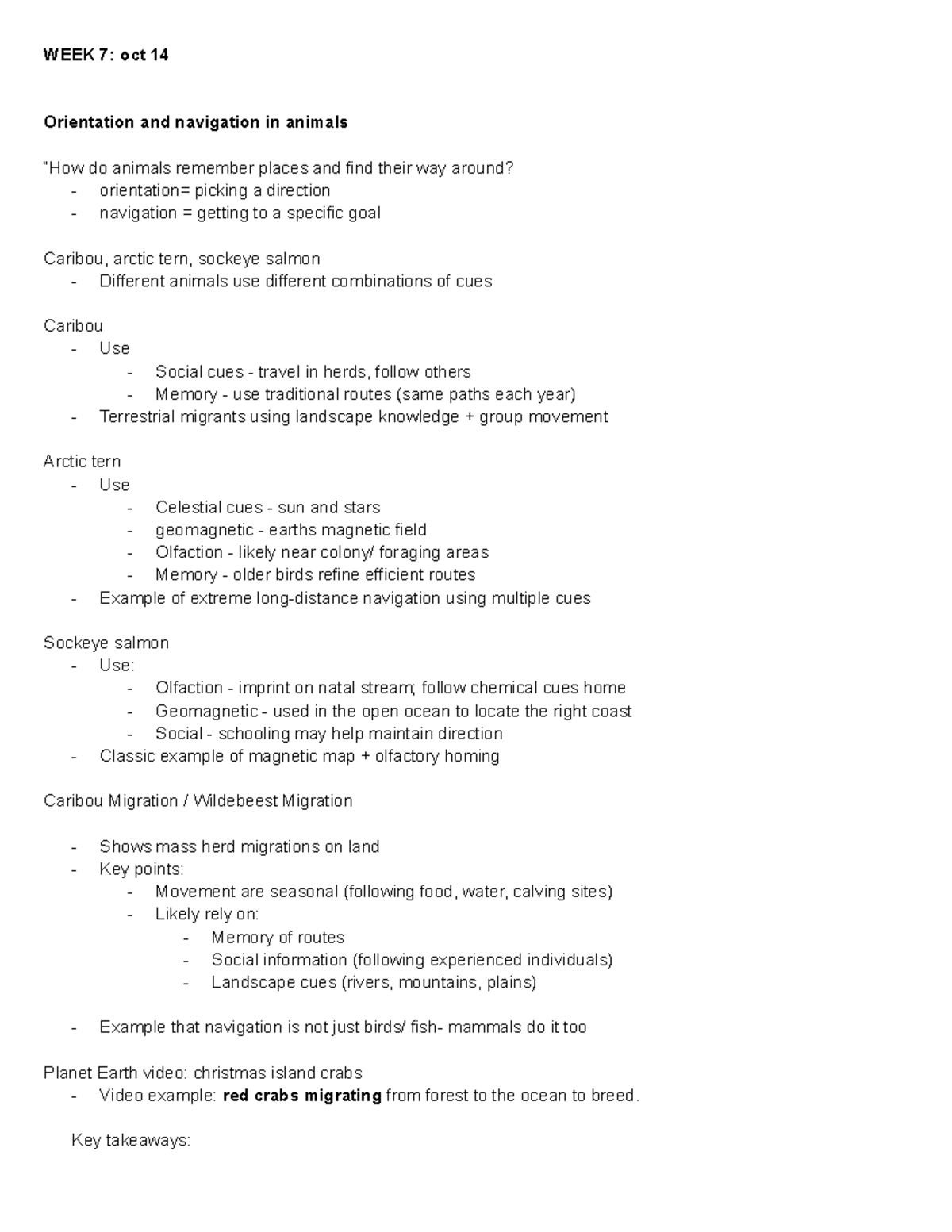 3436 EXAM - Orientation and Navigation in Animals: Key Concepts and ...