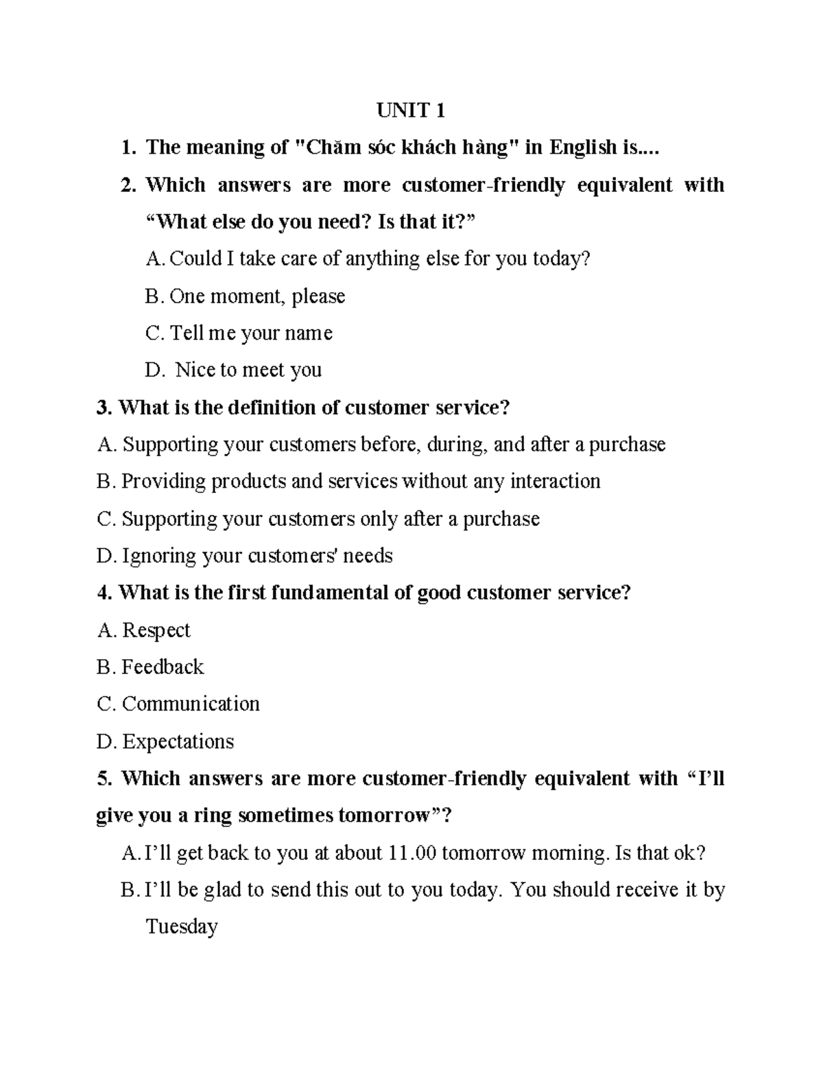 Customer Service Concepts and Multimedia Communication - ENG 101 - Studocu
