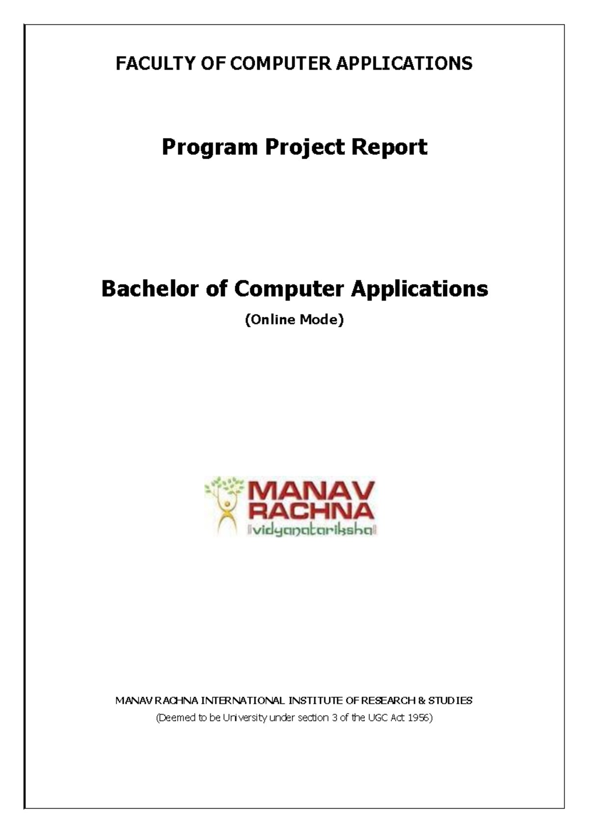 BCA - Program Project Report for Practical Files in Computer ...