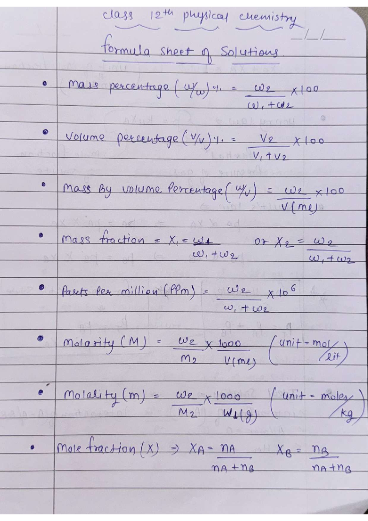 Physical chemistry Formulas - DTf If If DTf Deprension inf. D To kb X ...
