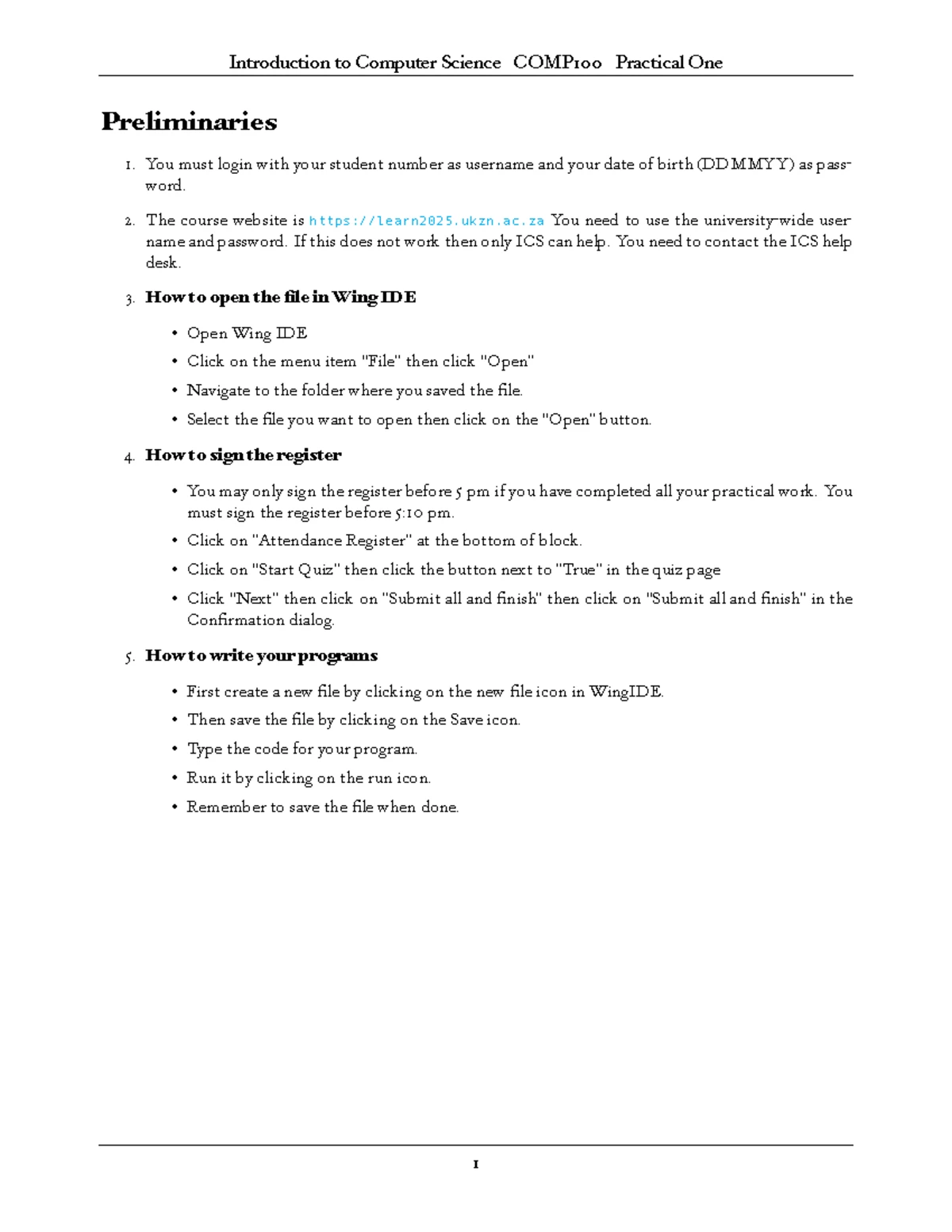 COMP100 - Main Exam Questions & Solutions, May 2019 - Studocu