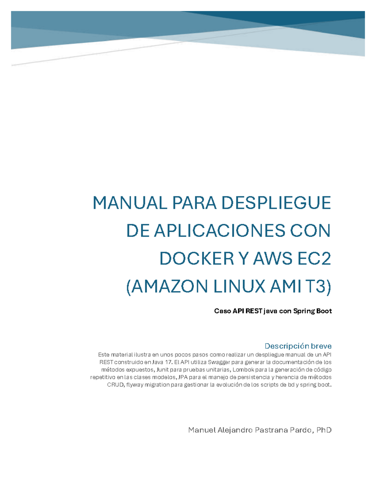 Manual Completo de Despliegue Docker para Spring Boot en AWS EC2 - Studocu