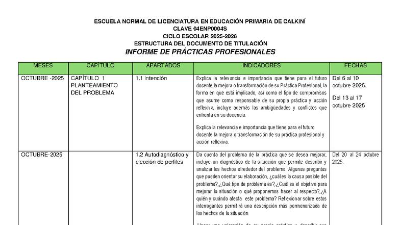 Informe de Prácticas Profesionales - ESCUELA NORMAL DE LICENCIATURA EN ...