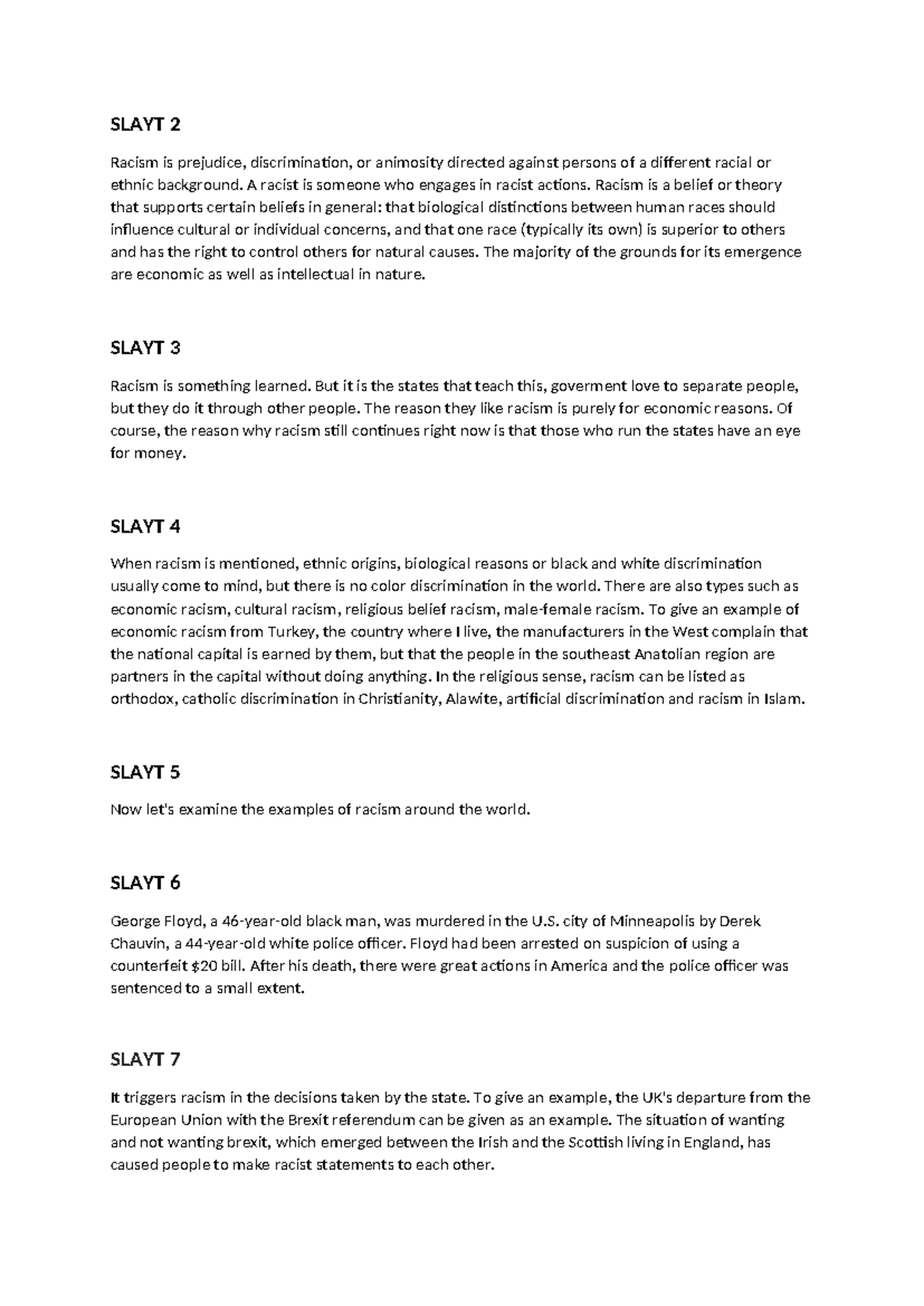 Discrimination: Exploring Racism in Literature (Course Code: Lit 2 ...