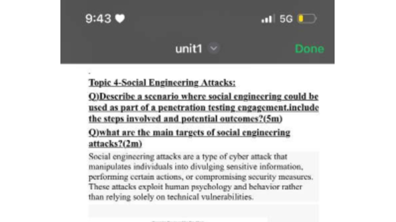 5G Unit 1: Social Engineering Attacks & Penetration Testing Notes - Studocu