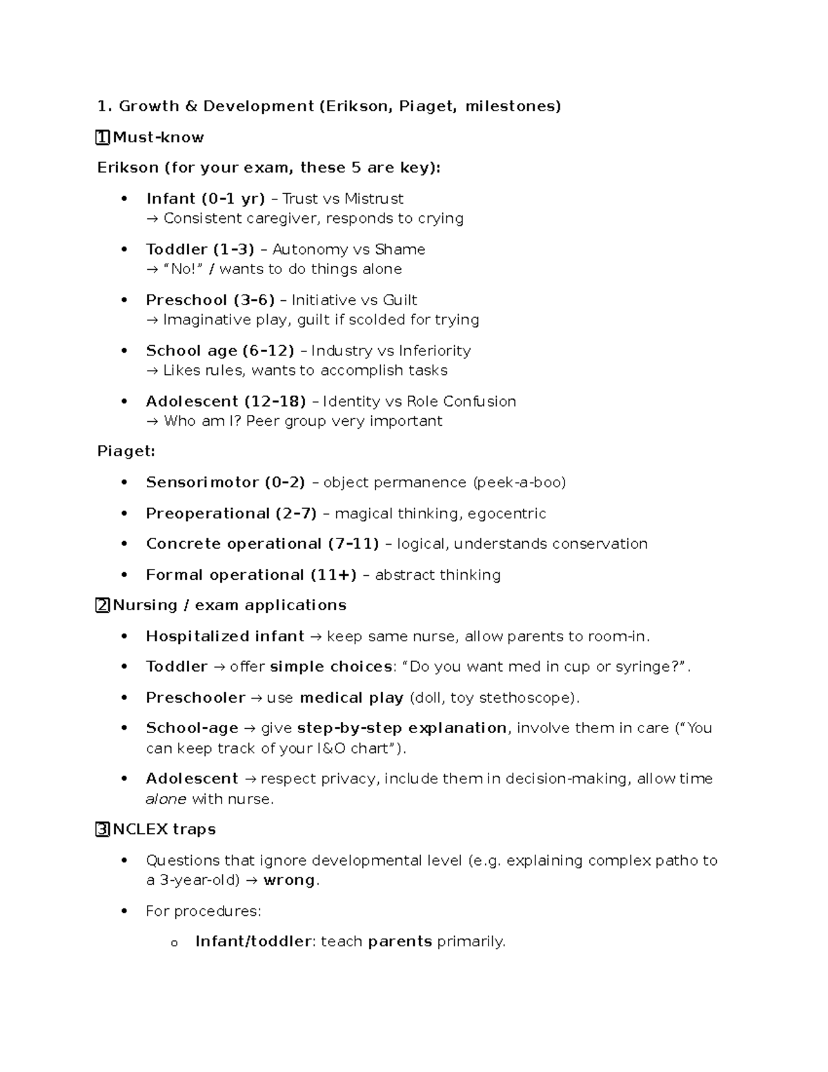 PEDS Exam Review: Key Concepts in Growth, Immunizations, and More - Studocu