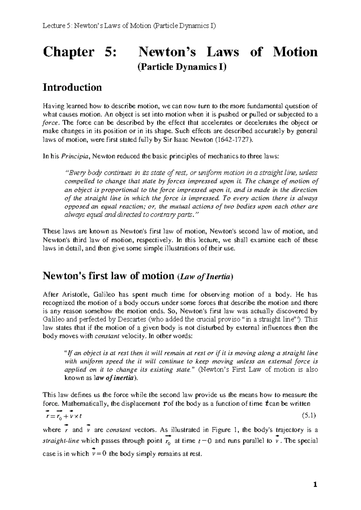 Chapter 3 - Motion in One Dimension - The oldest one of the Physics ...