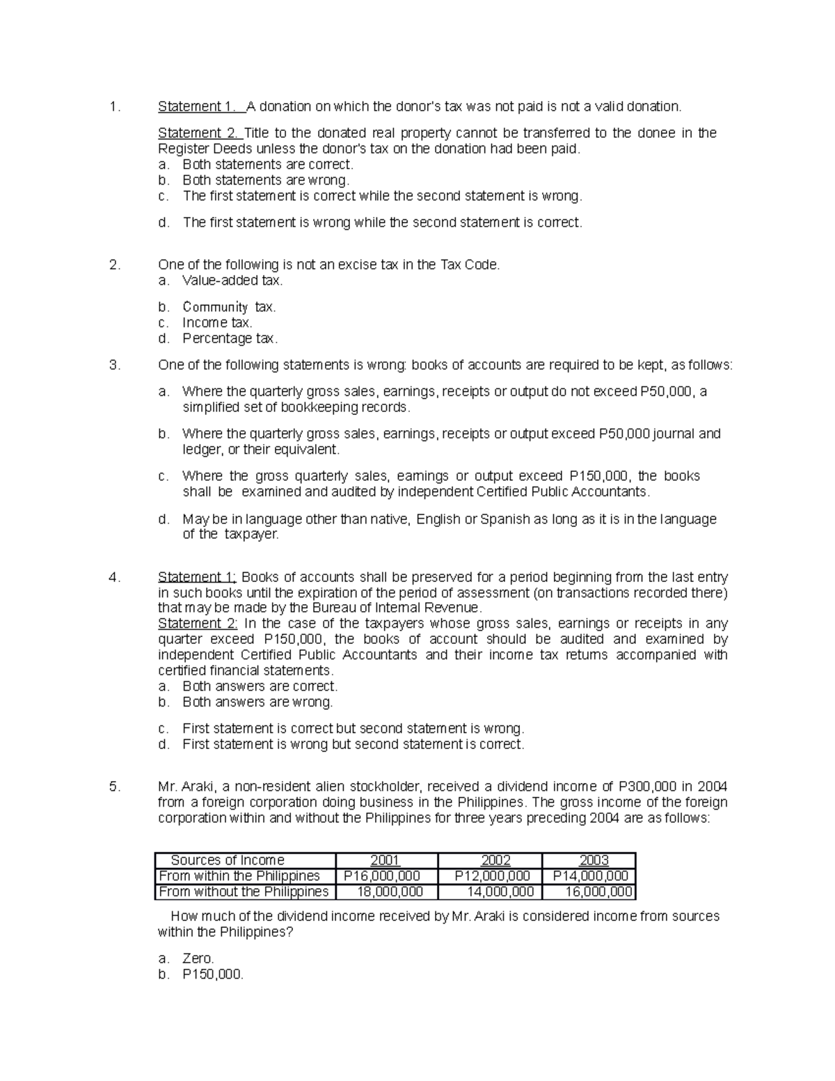 Final Exam Review: Taxation Concepts and Problem Solving (Course Code ...