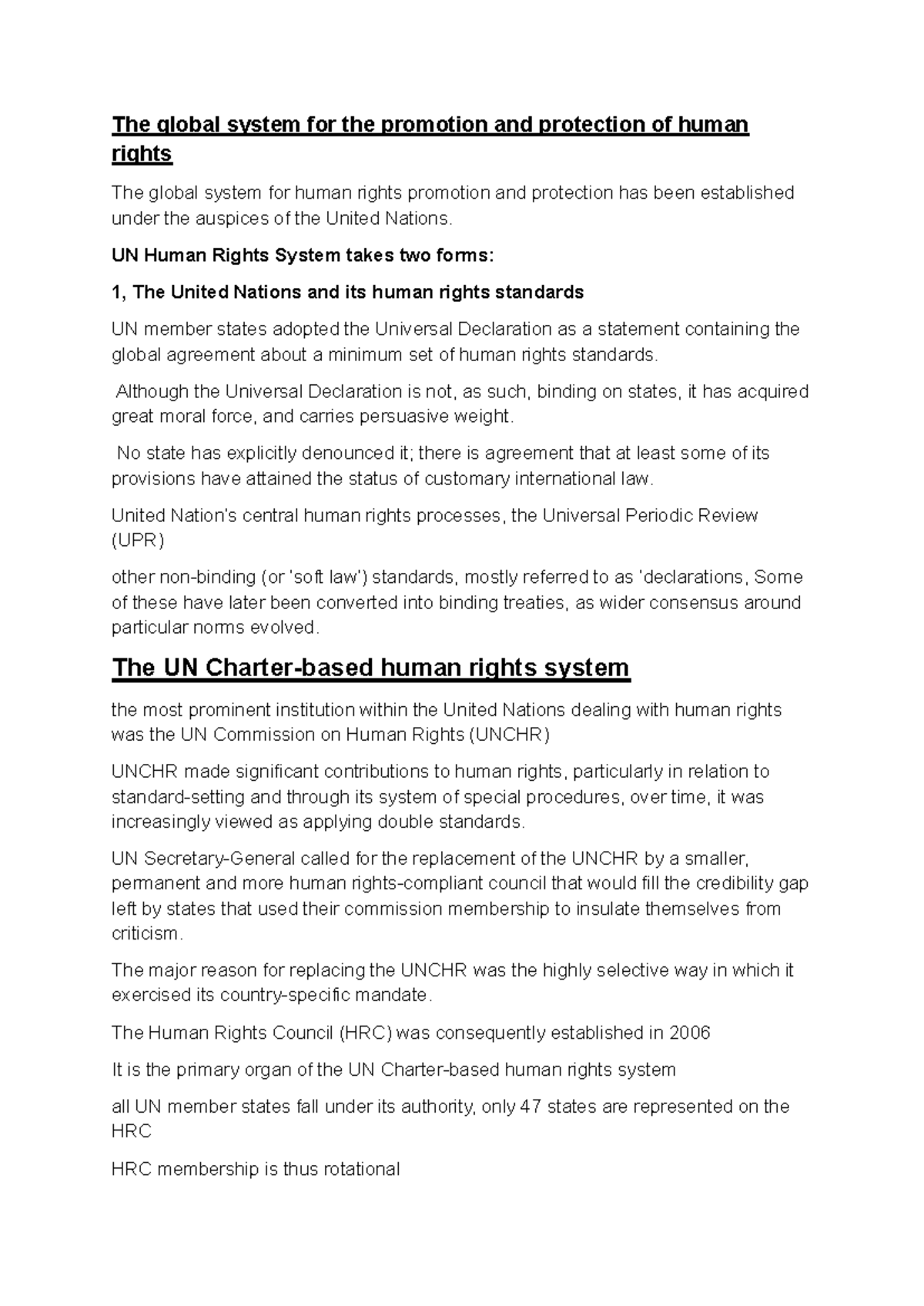 IHRL - Human Rights Promotion and Protection Overview - Studocu