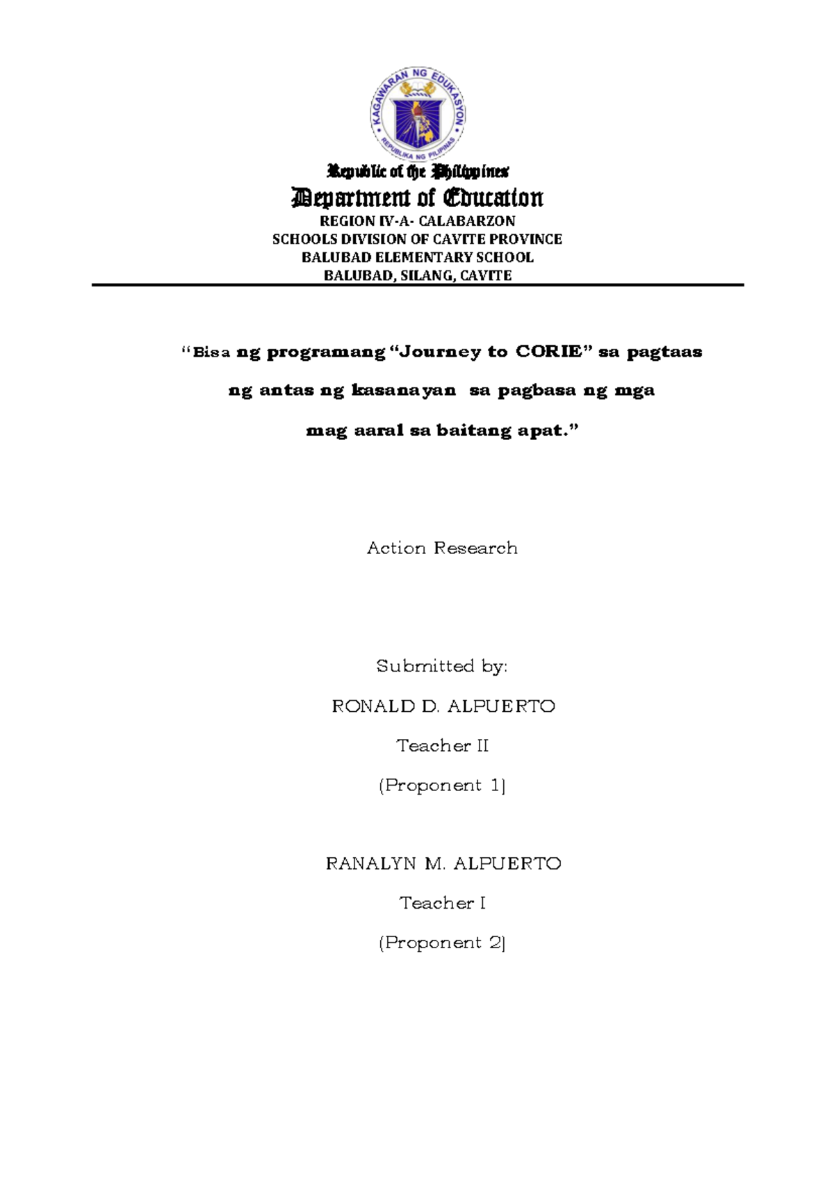 GN1 RN3 Alpuerto-et.al. Full Manuscript - Republic of the Philippines ...