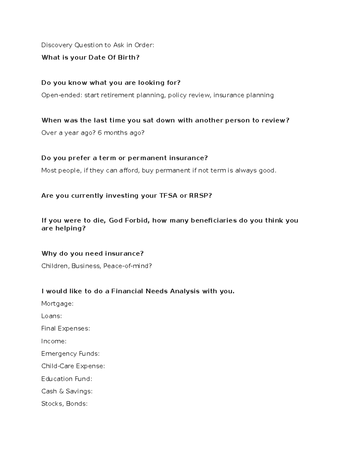 Question to Ask Clients - Discovery Question to Ask in Order: What is ...