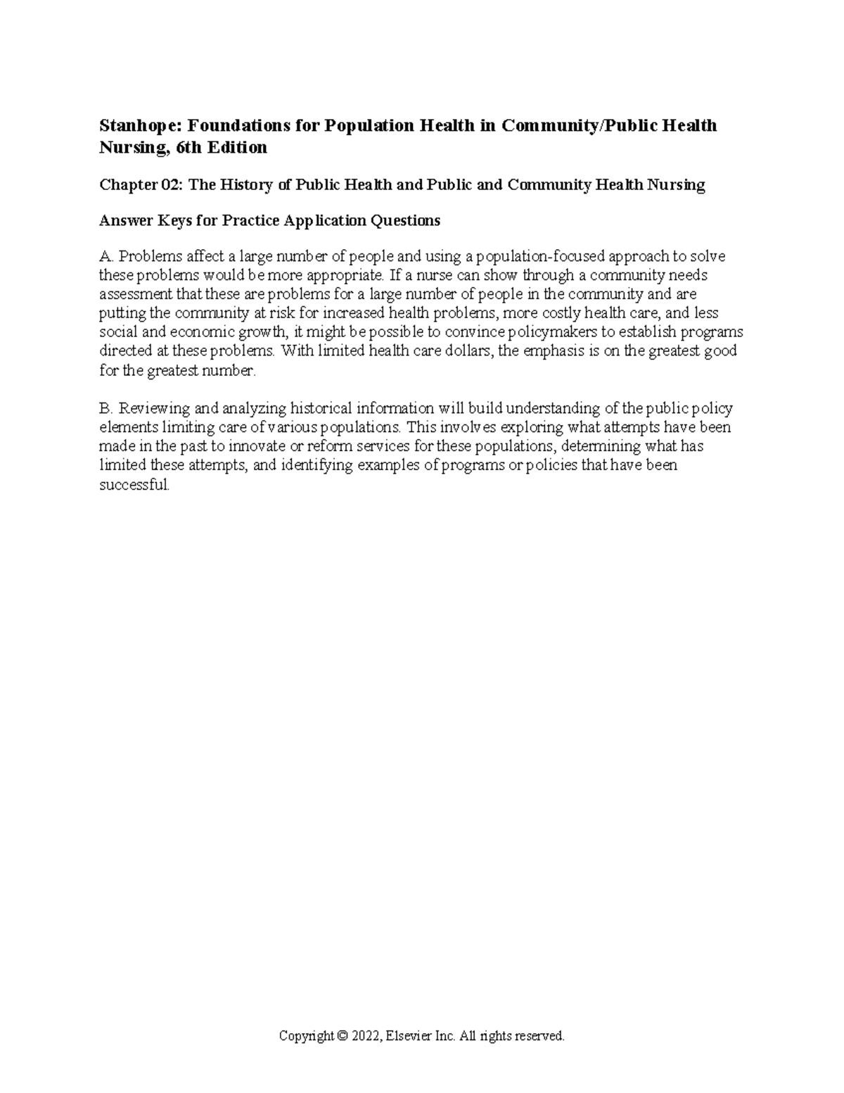 Chapter 02 - History of Public Health & Community Nursing (Nursing 6th ...