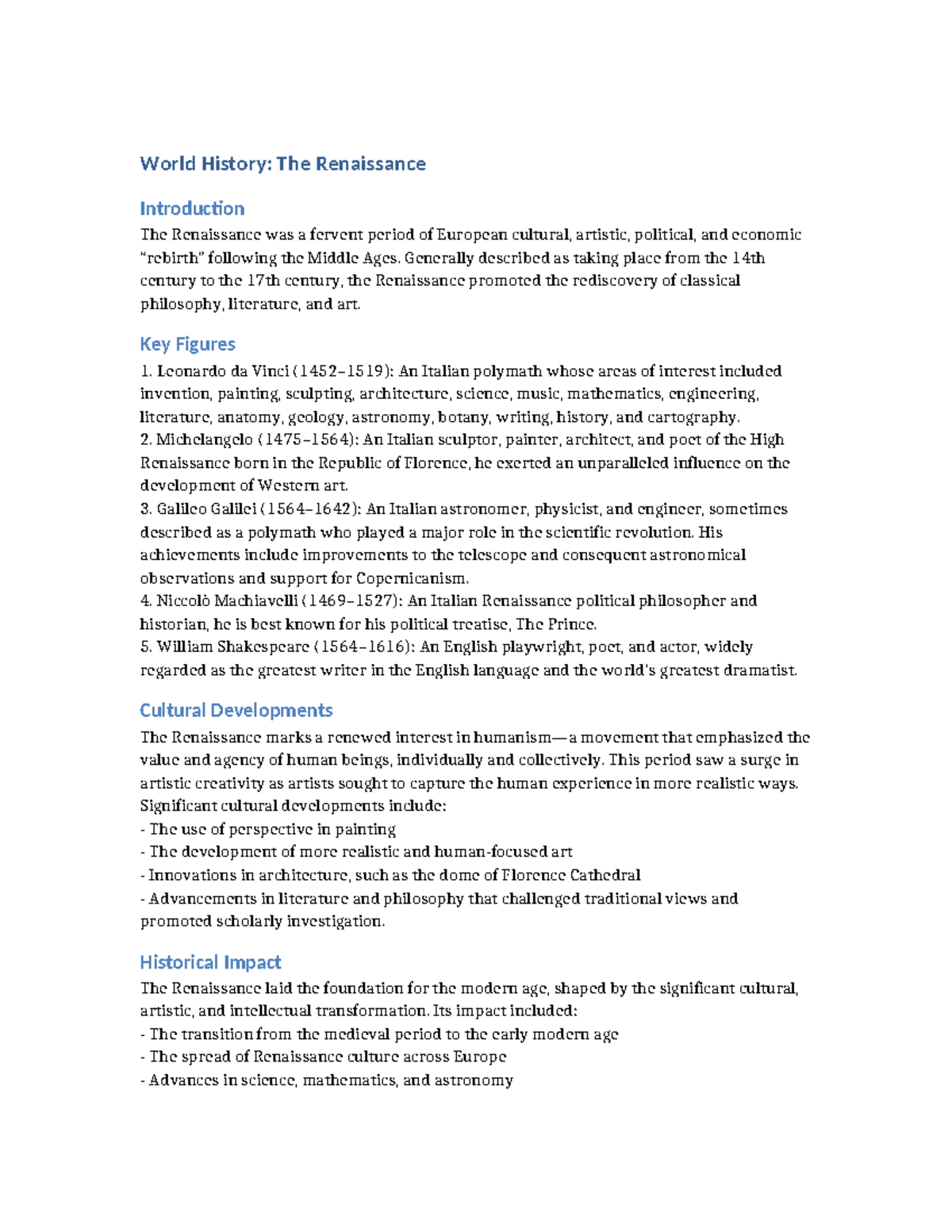 Mnt data World History The Renaissance - World History: The Renaissance ...