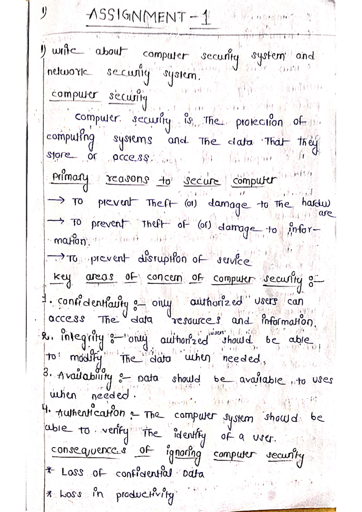 Ethical Hacking notes - 1) ASSIGNMENT 1 1) write about computer ...
