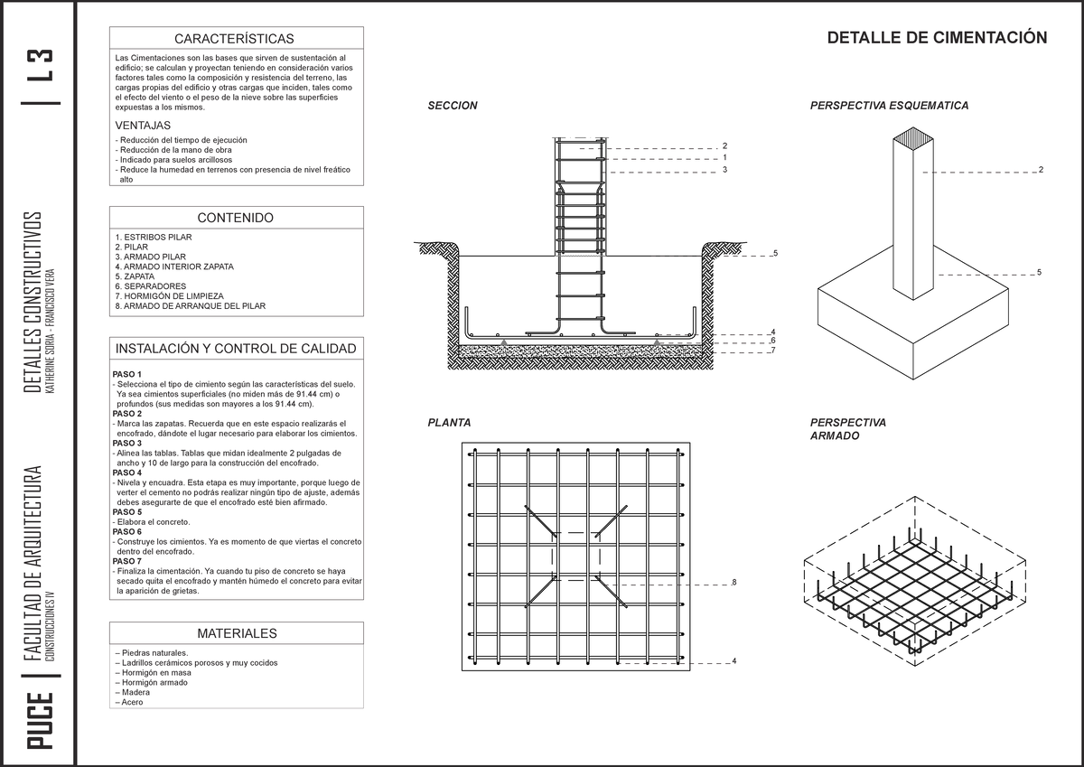 Detalles Del Plano De Cimentación Detalles De Cimentacion En AutoCAD