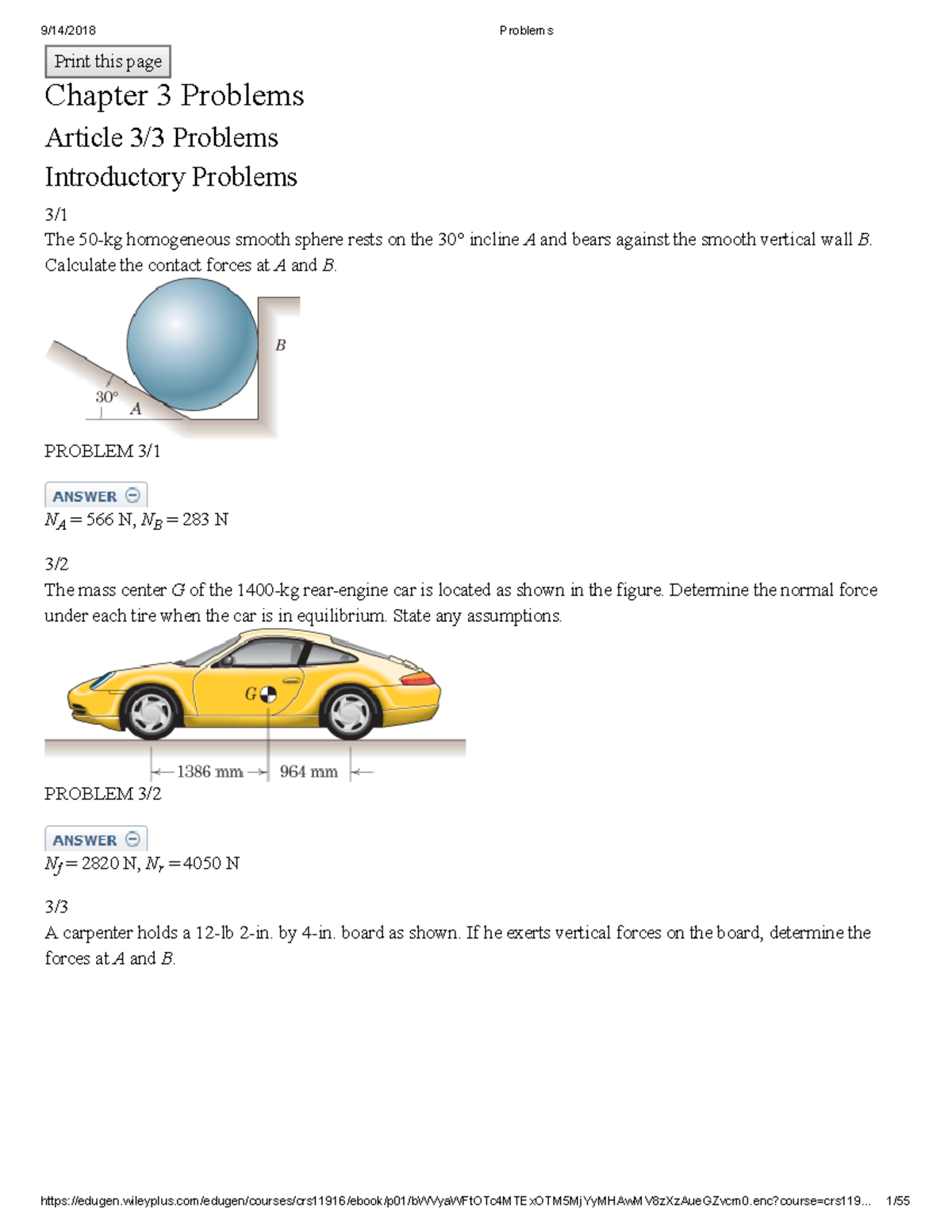 181 - Chapter 3 Problems Solutions and Analysis - Studocu