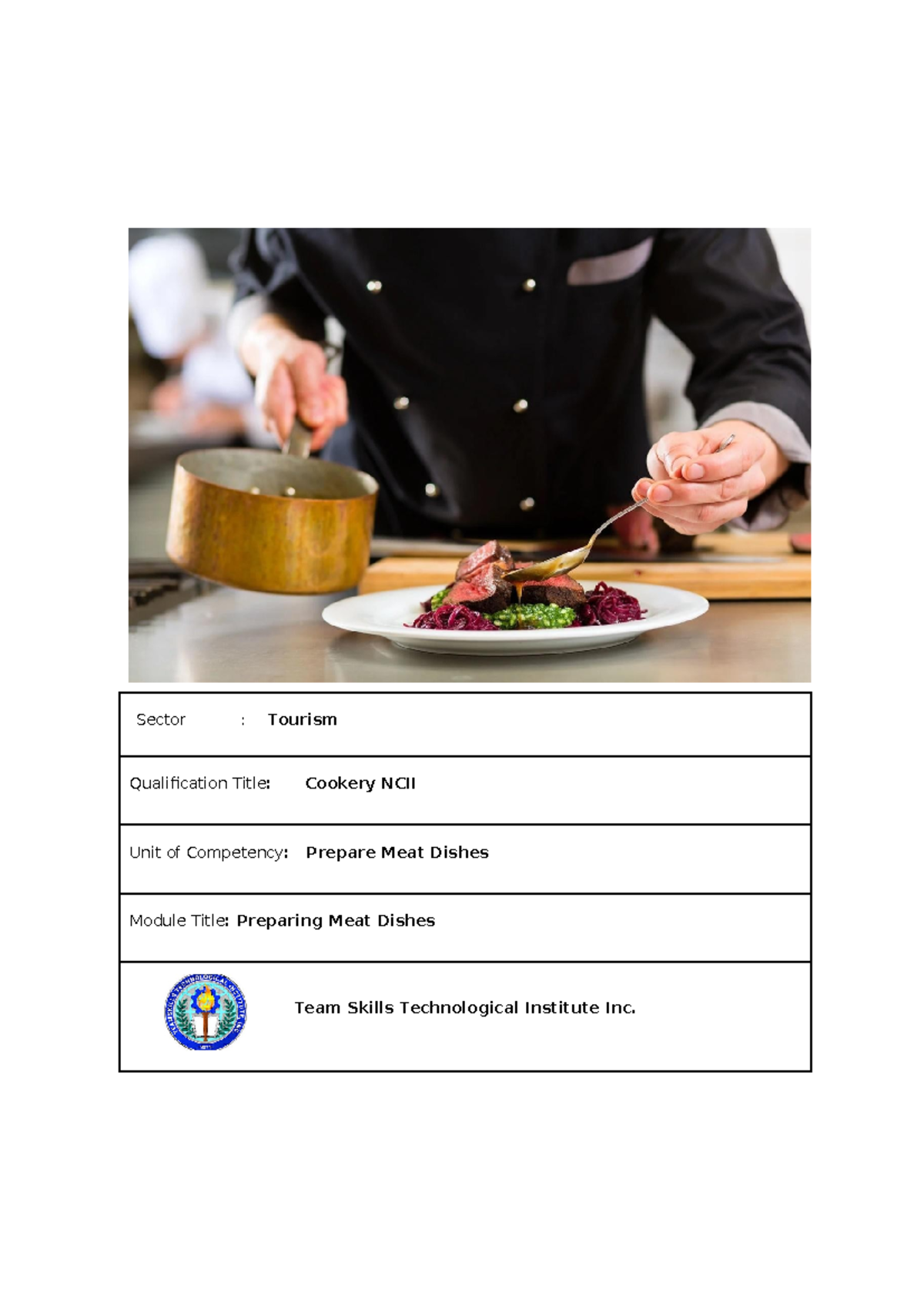 Cookery NCII: Maintaining Training Facilities & Equipment Checklist ...