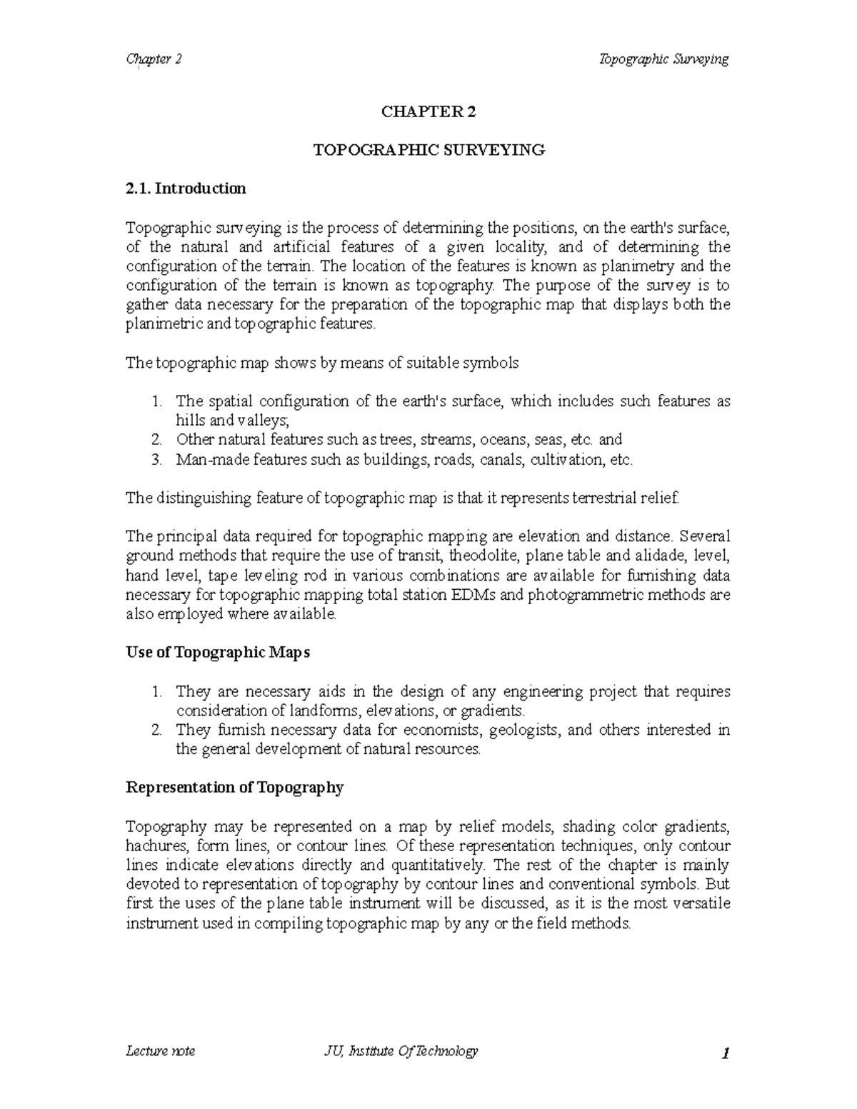 Topographic Surveying - Survey 2 Chapter 2 Notes - Studocu