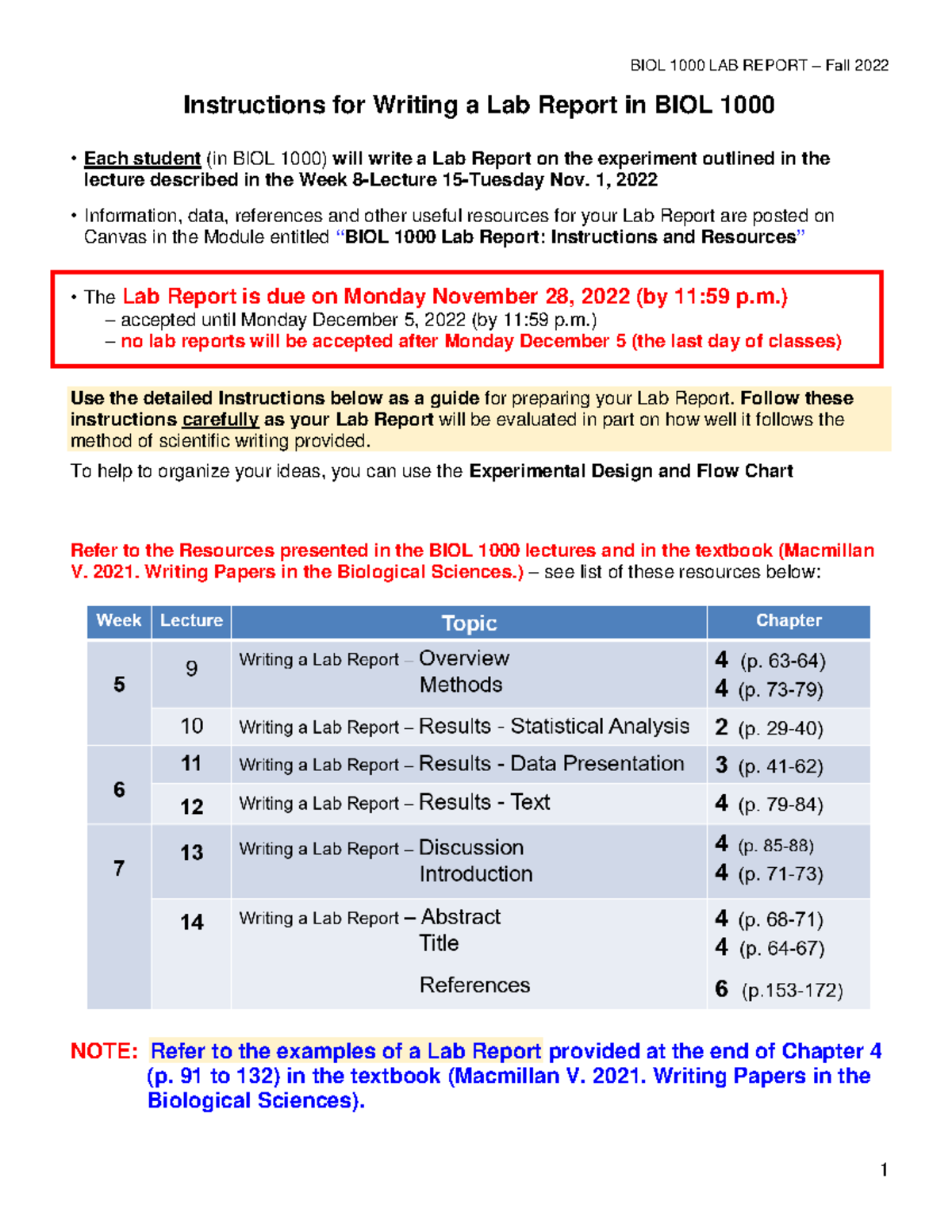BIOL 1000-F2022-Lab Report Writing Instructions for Lemna Experiment ...