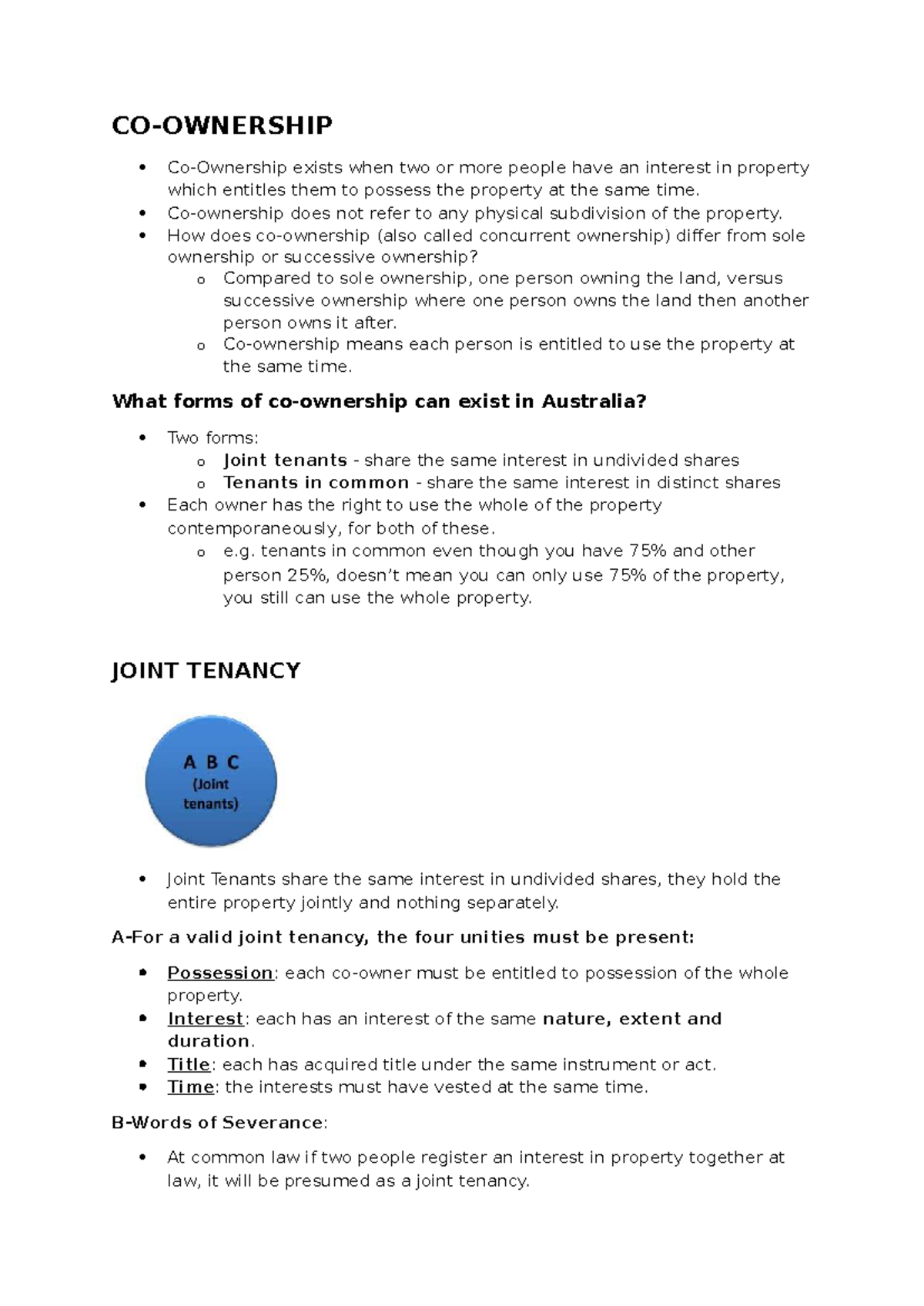 Co-Ownership in Property Law: Understanding Joint Tenancy vs Tenancy in ...
