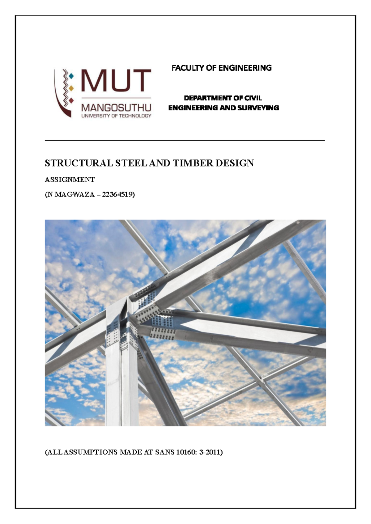 Structural Steel & Timber Design Assignment (N MAGWAZA 22364519) - Studocu