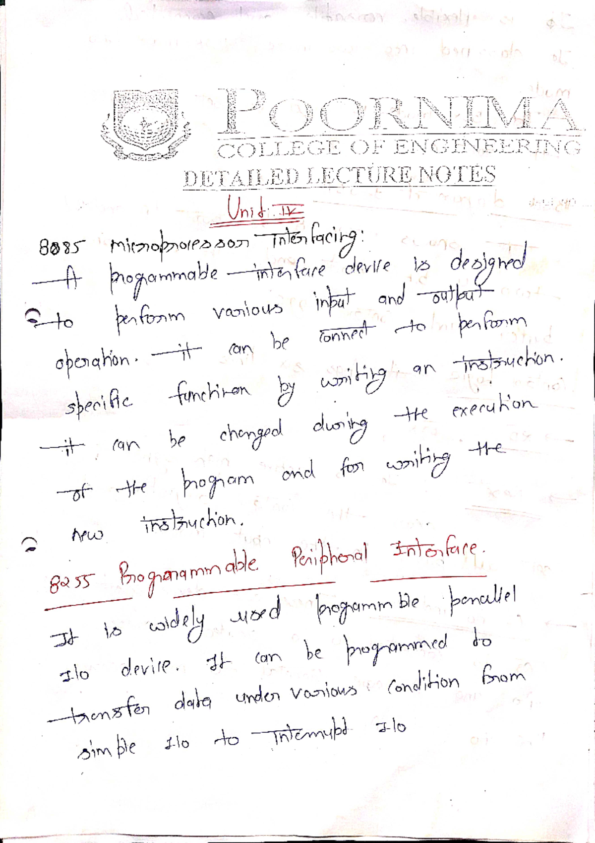 POORNIMA COLLEGE OF ENGINEERING DETAILED LECTURE NOTES ON MPI UNIT4 ...
