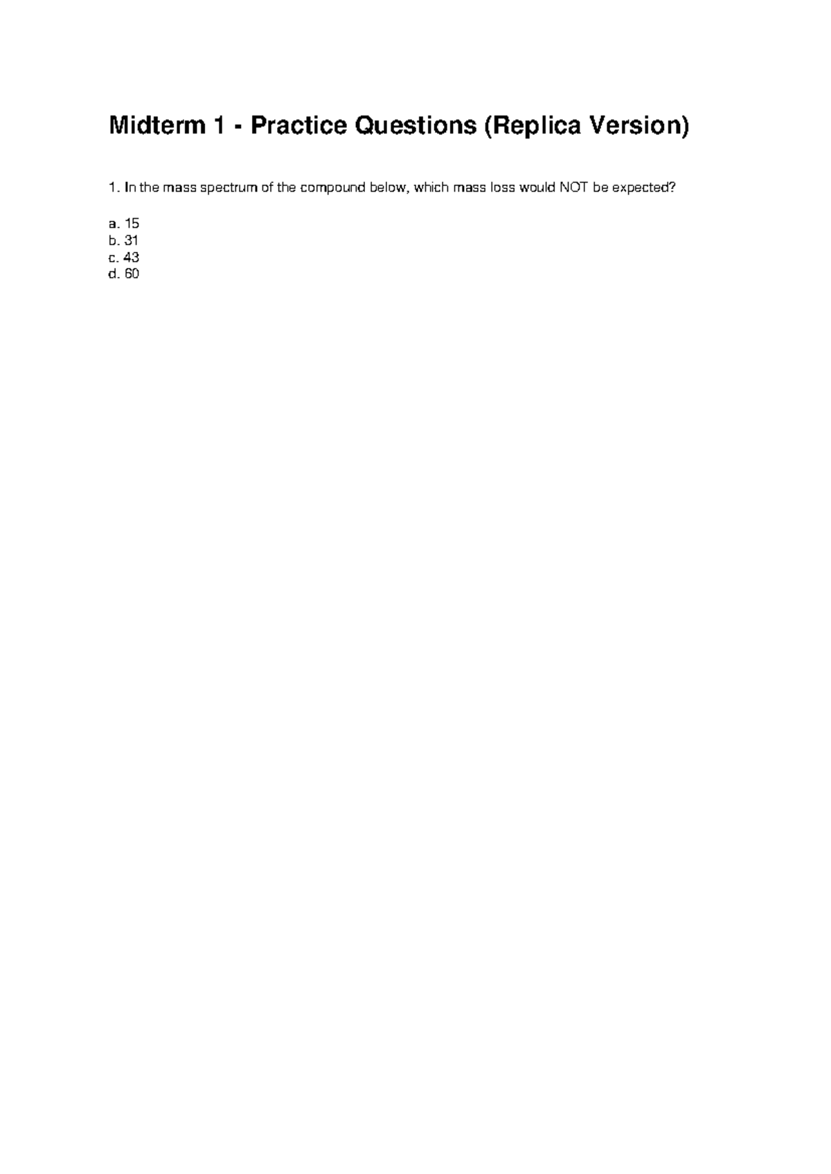 Midterm 1 Practice Questions (Replica Ultra Realistic) - Studocu
