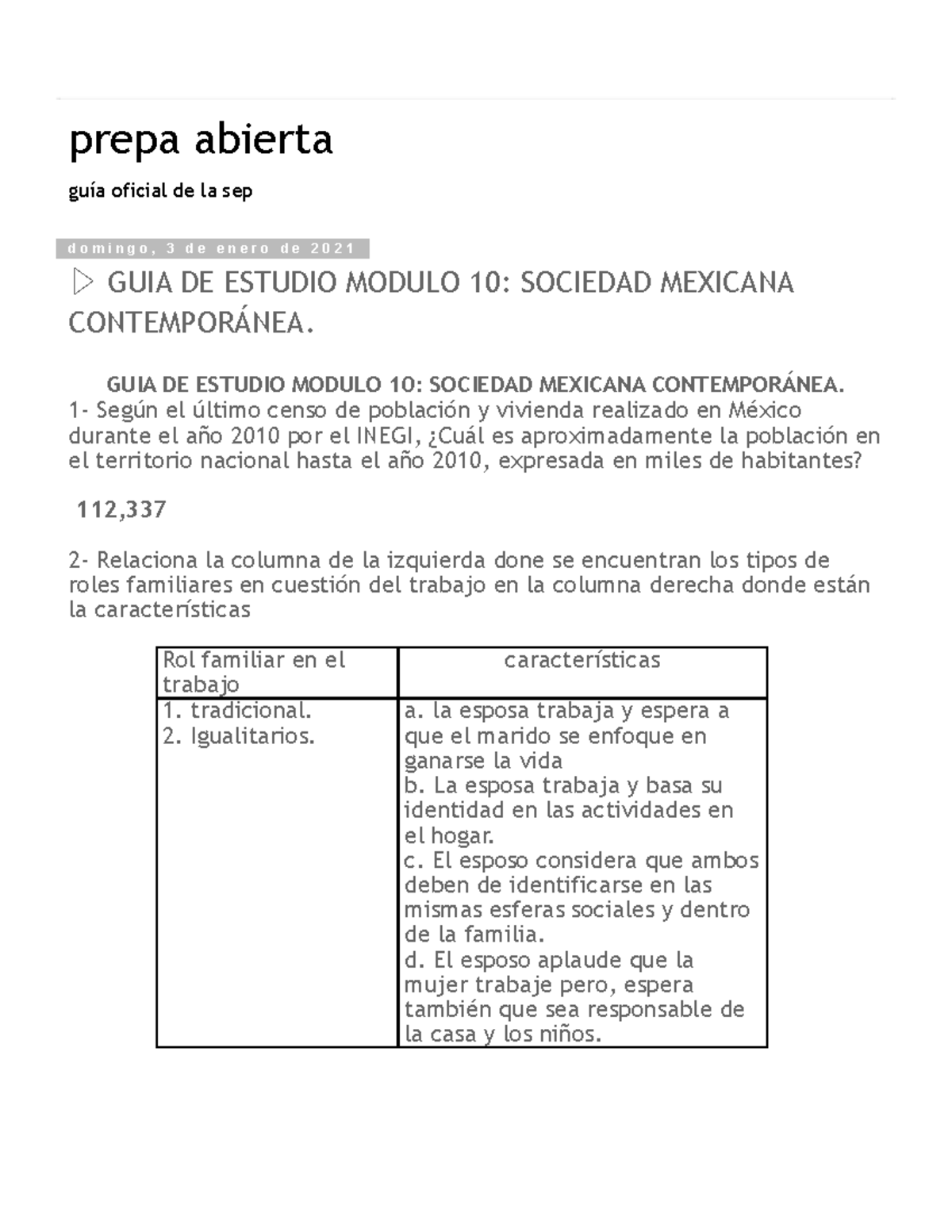 Guía de Estudio Módulo 10: Sociedad Mexicana Contemporánea - Prepa ...