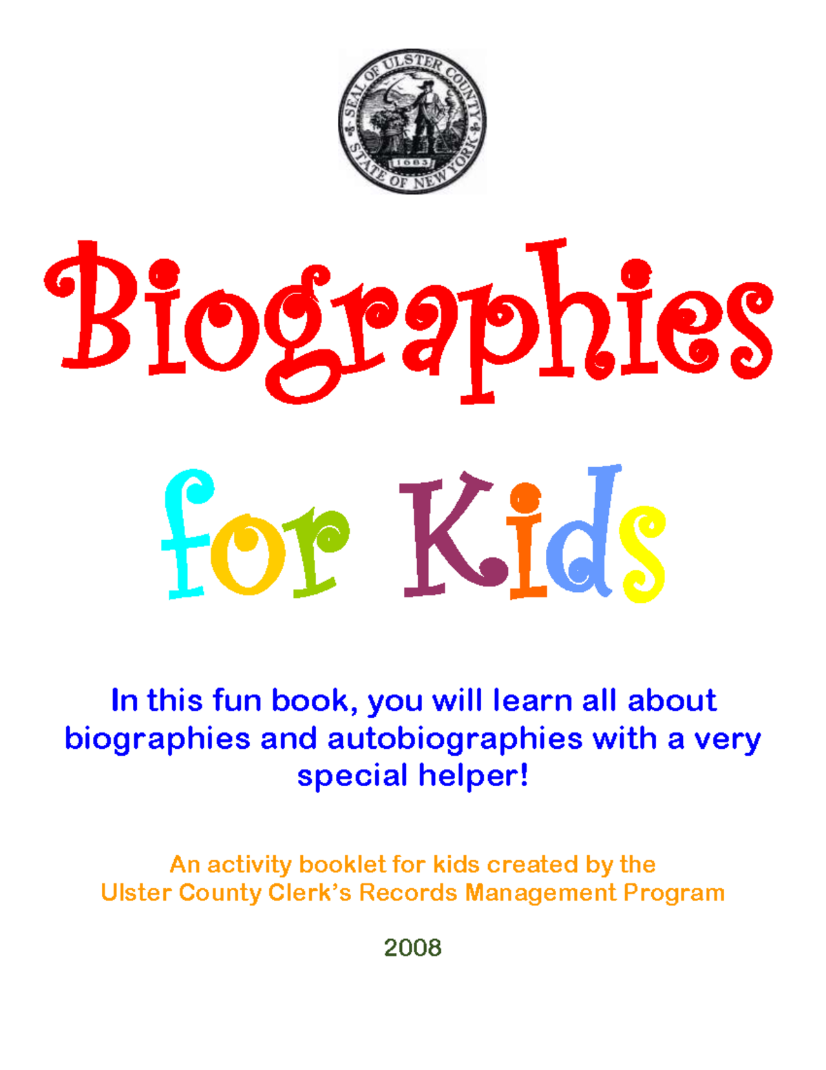 Biographies for Kids: Fun Activity Booklet - Studocu