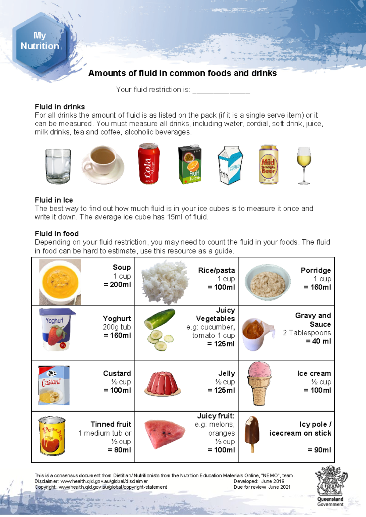 1500 Ml Fluid Restriction Diet