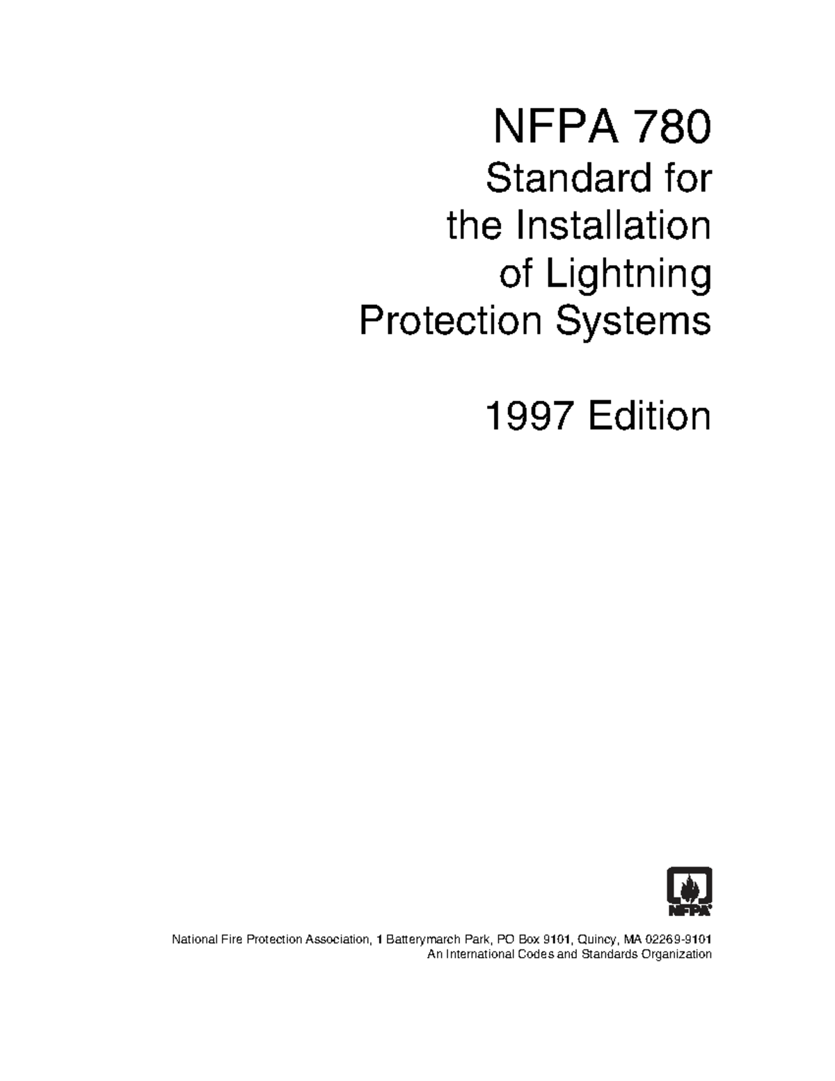 NFPA 780-97 Standard for Lightning Protection System Installation - Studocu