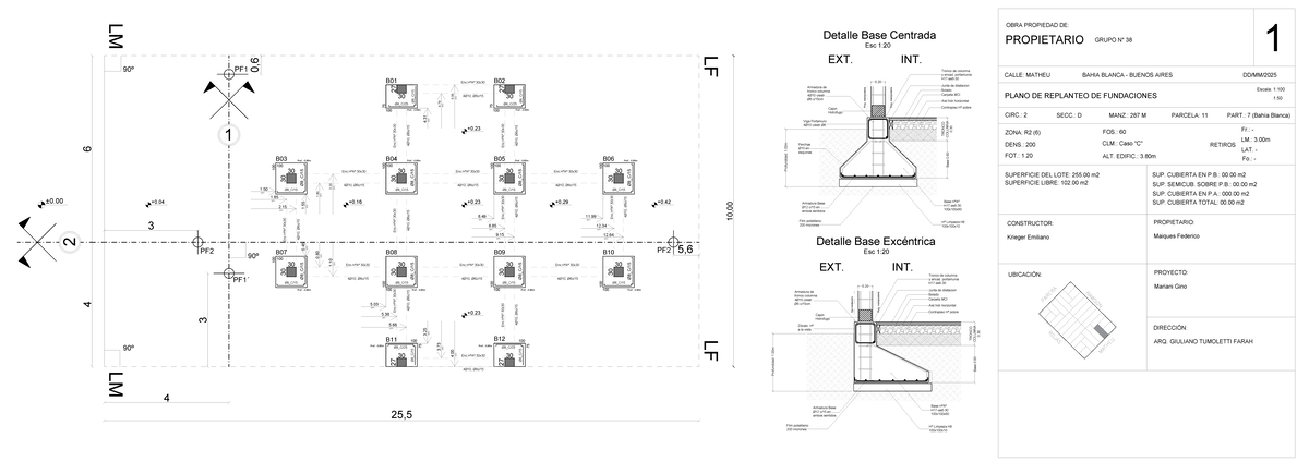 LM - Plano de Replanteo de Fundaciones - Construcción - Document Preview