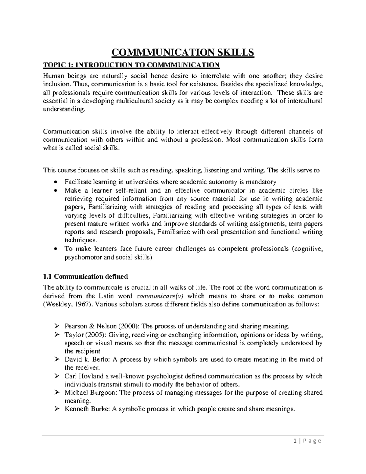 **Complete Comm Skills 101 Final Exam Notes by Ateya** - Studocu