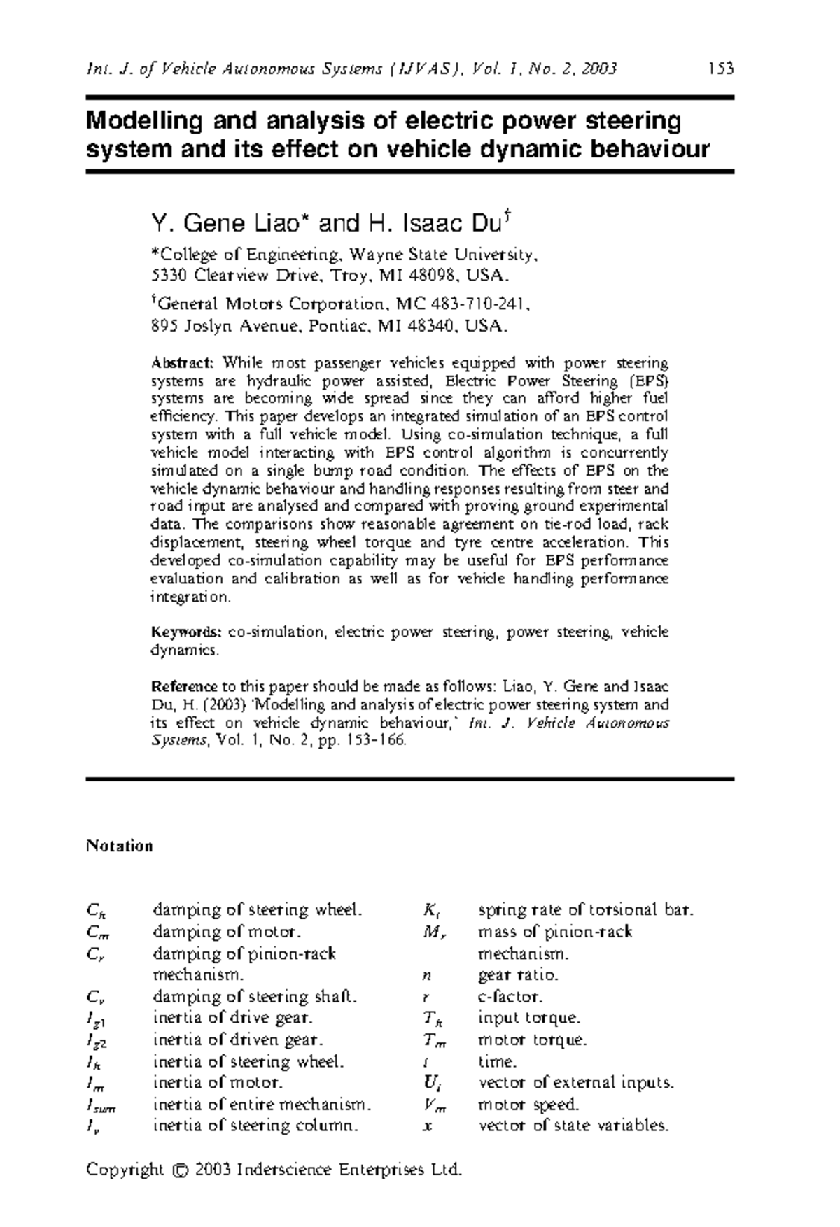 Modelling and Analysis of Electric Power Steering System's Impact on ...