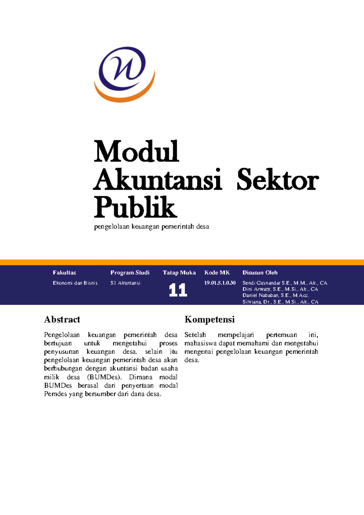 11. Modul ASP - Pengelolaan Keuangan Desa dan BUMDes (Nababan) - Studocu